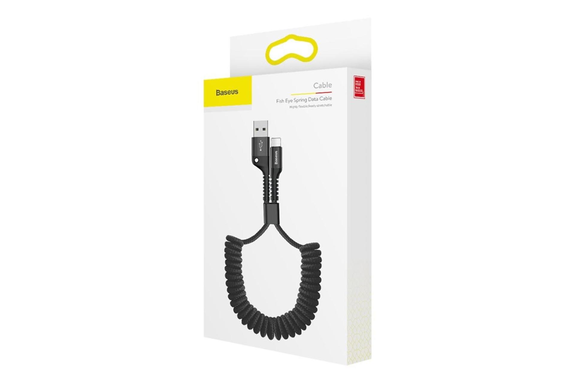 جعبه کابل شارژ USB باسئوس USB به Lightning مدل Fish Eye Spring با طول 1 متر