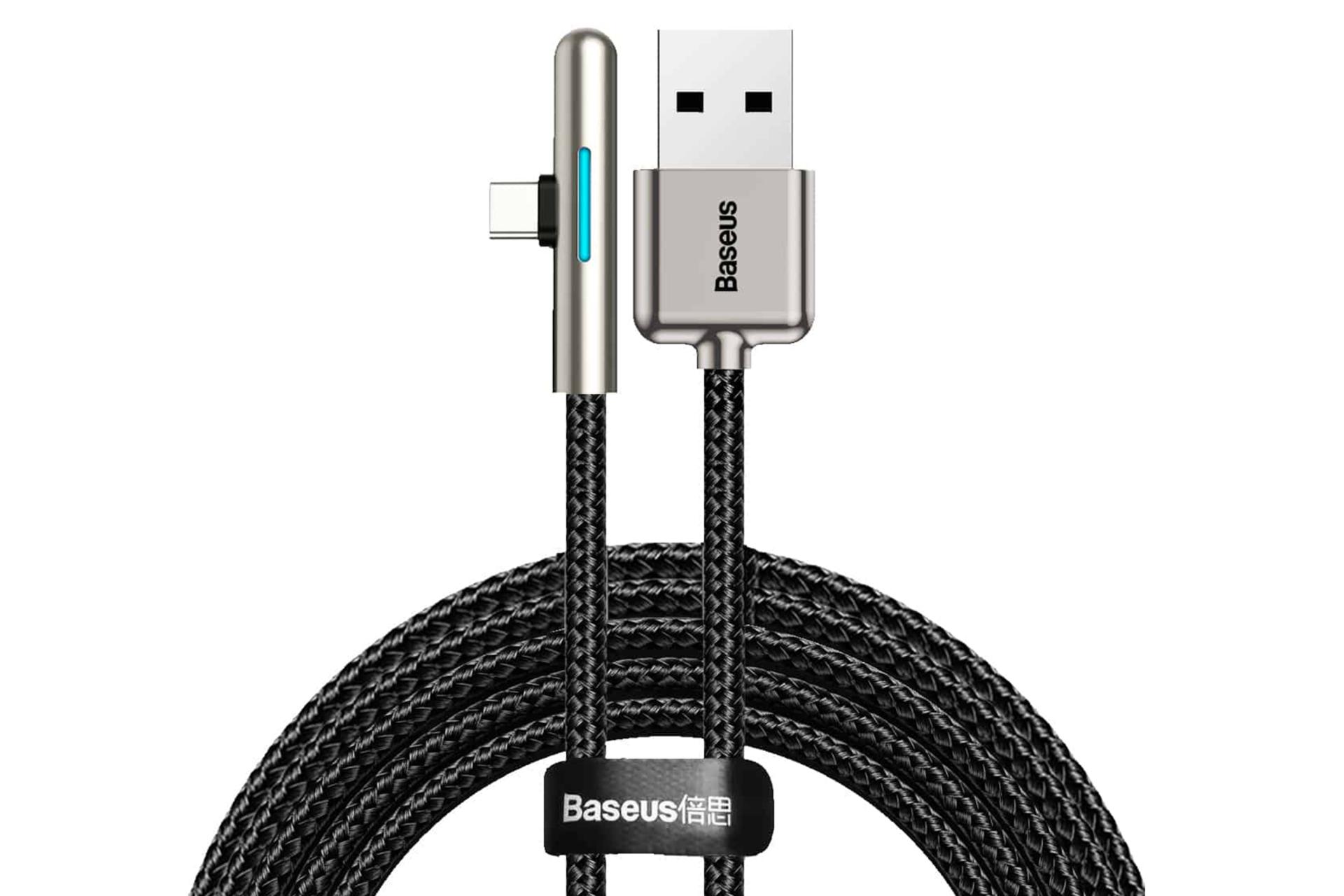 کابل شارژ USB باسئوس USB به Type-C مدل Iridescent Lamp HW با طول 1 متر مشکی
