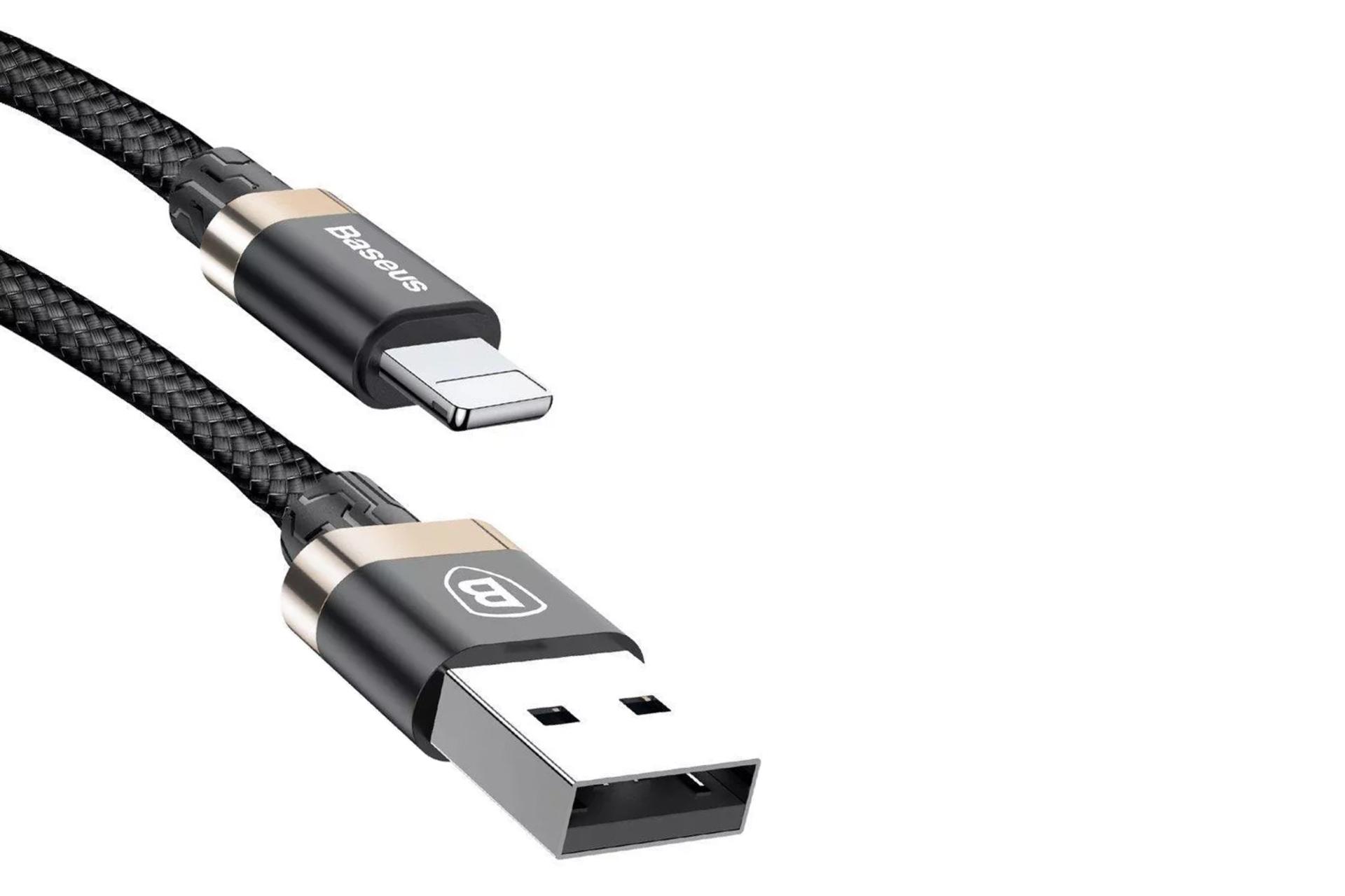 کانکتور کابل شارژ USB باسئوس USB به Lightning مدل Golden Belt با طول 1 متر