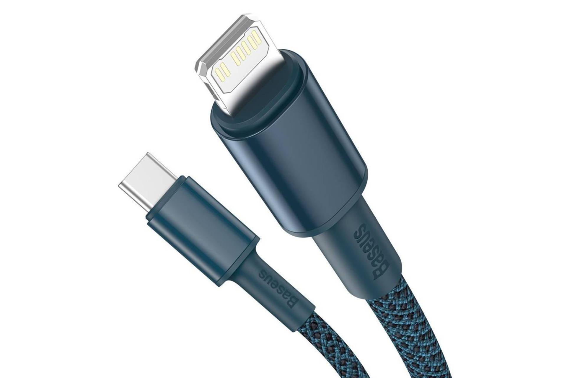 کابل شارژ USB باسئوس Type-C به Lightning مدل High Density Braided 20w با طول 2 متر