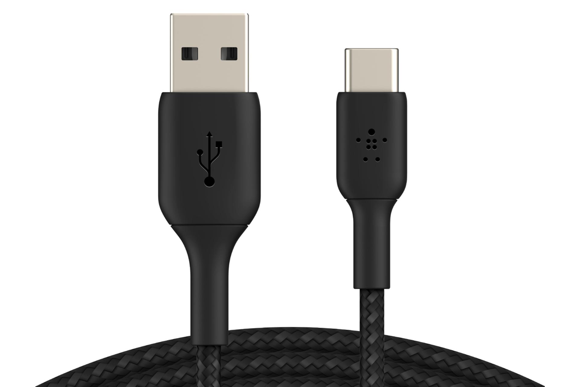 کابل شارژ USB بلکین USB به Type-C مدل BoostCharge Braided CAB002 با طول 1 متر مشکی