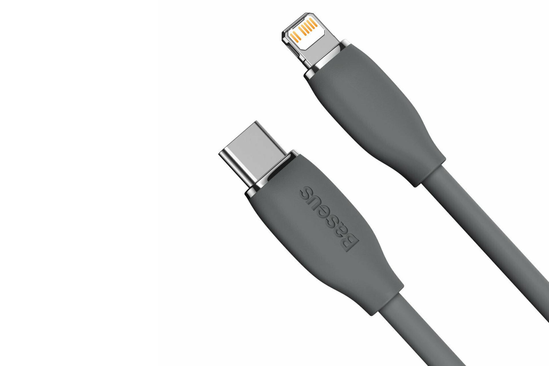 کانکتور کابل شارژ USB باسئوس Type-C به Lightning مدل Jelly Liquid Silica Gel با طول 2 متر