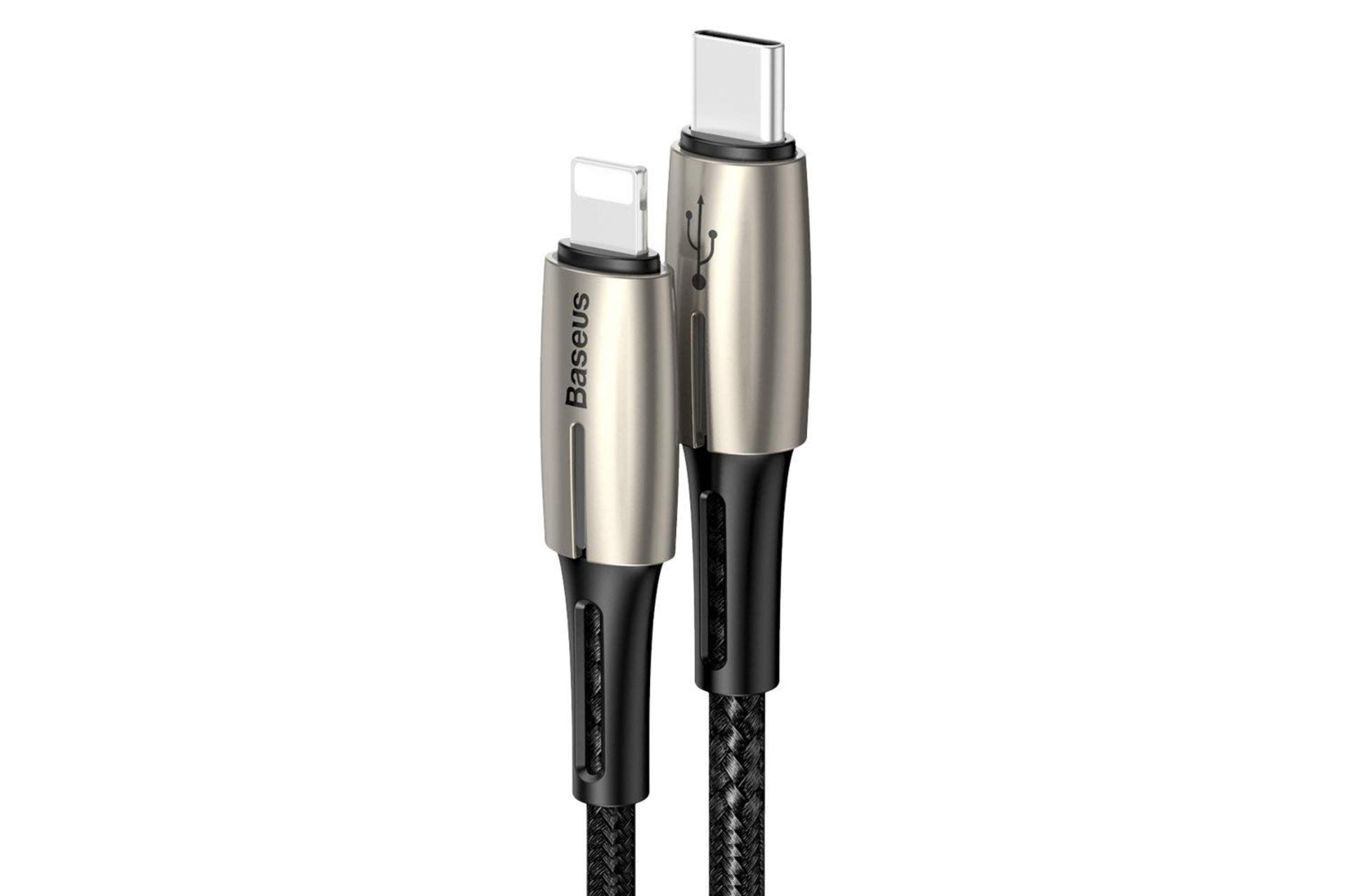 کانکتور کابل شارژ USB باسئوس Type-C به Lightning مدل Water Drop با طول 1.3 متر