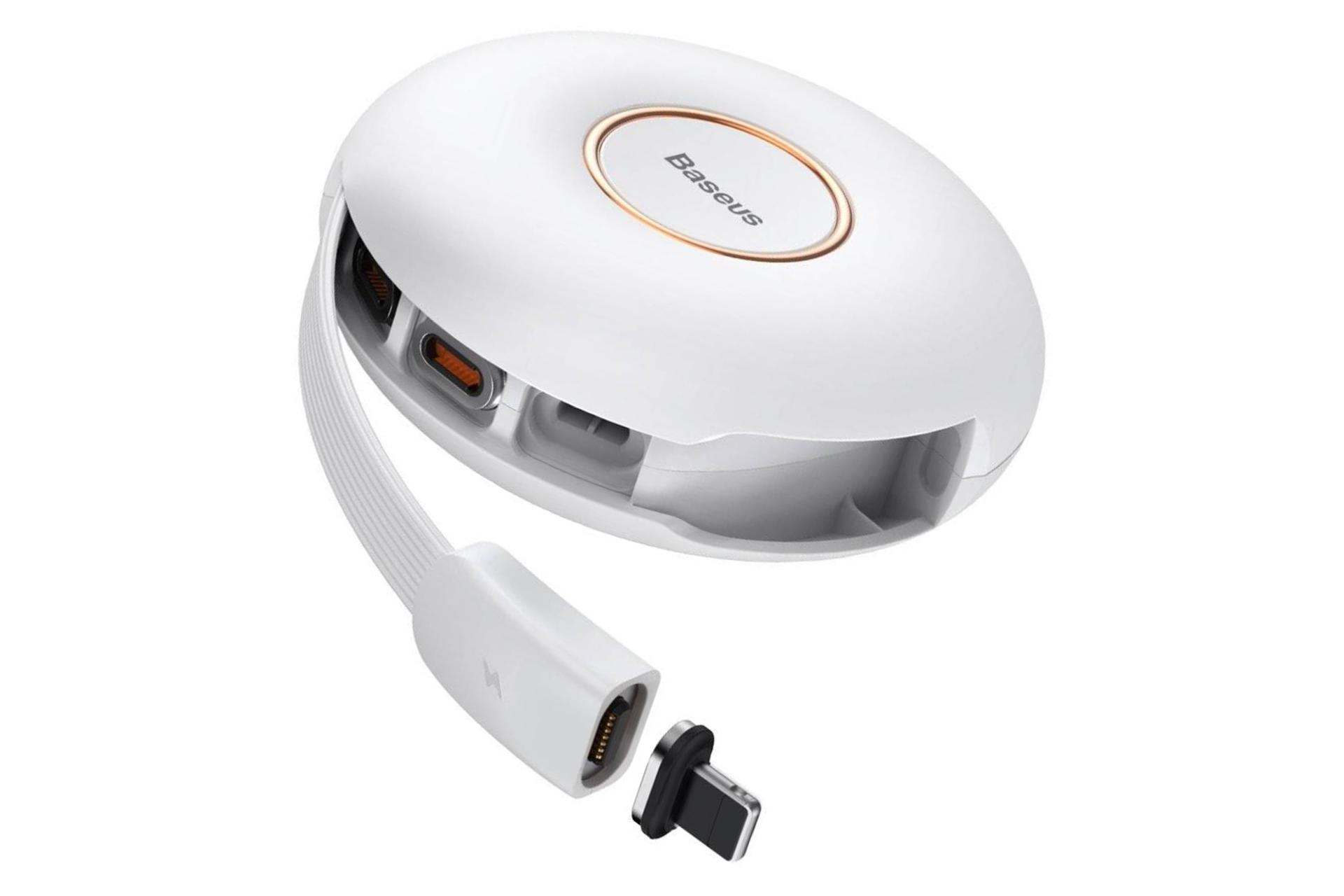 کانکتور کابل شارژ USB باسئوس Type-C به Type-C+Micro-USB+Lightning مدل Zinc Magnetic One-for-three با طول 1 متر