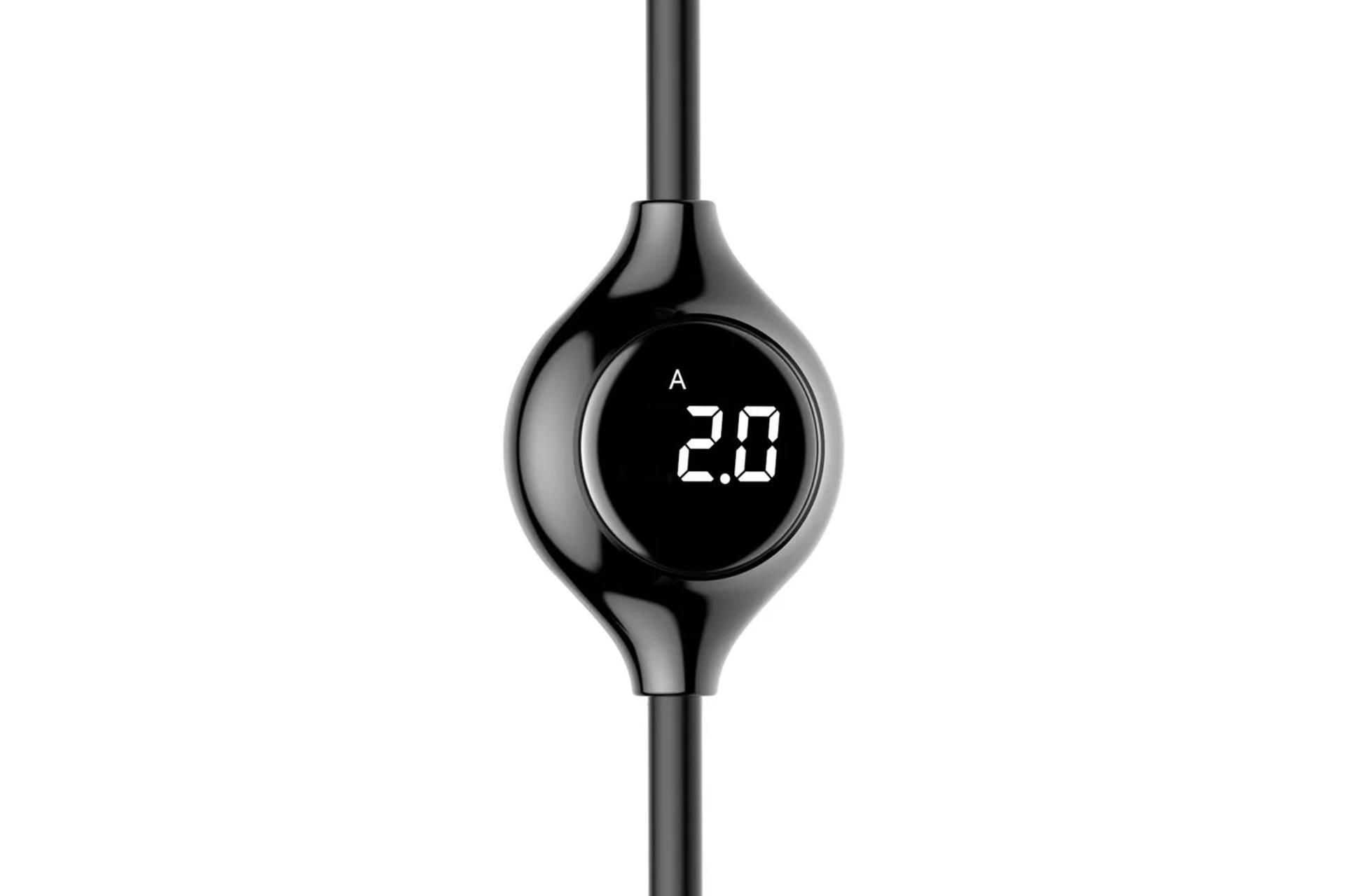 نمایشگر کابل شارژ USB باسئوس USB به Lightning مدل Big Eye Digital Display با طول 1.2 متر