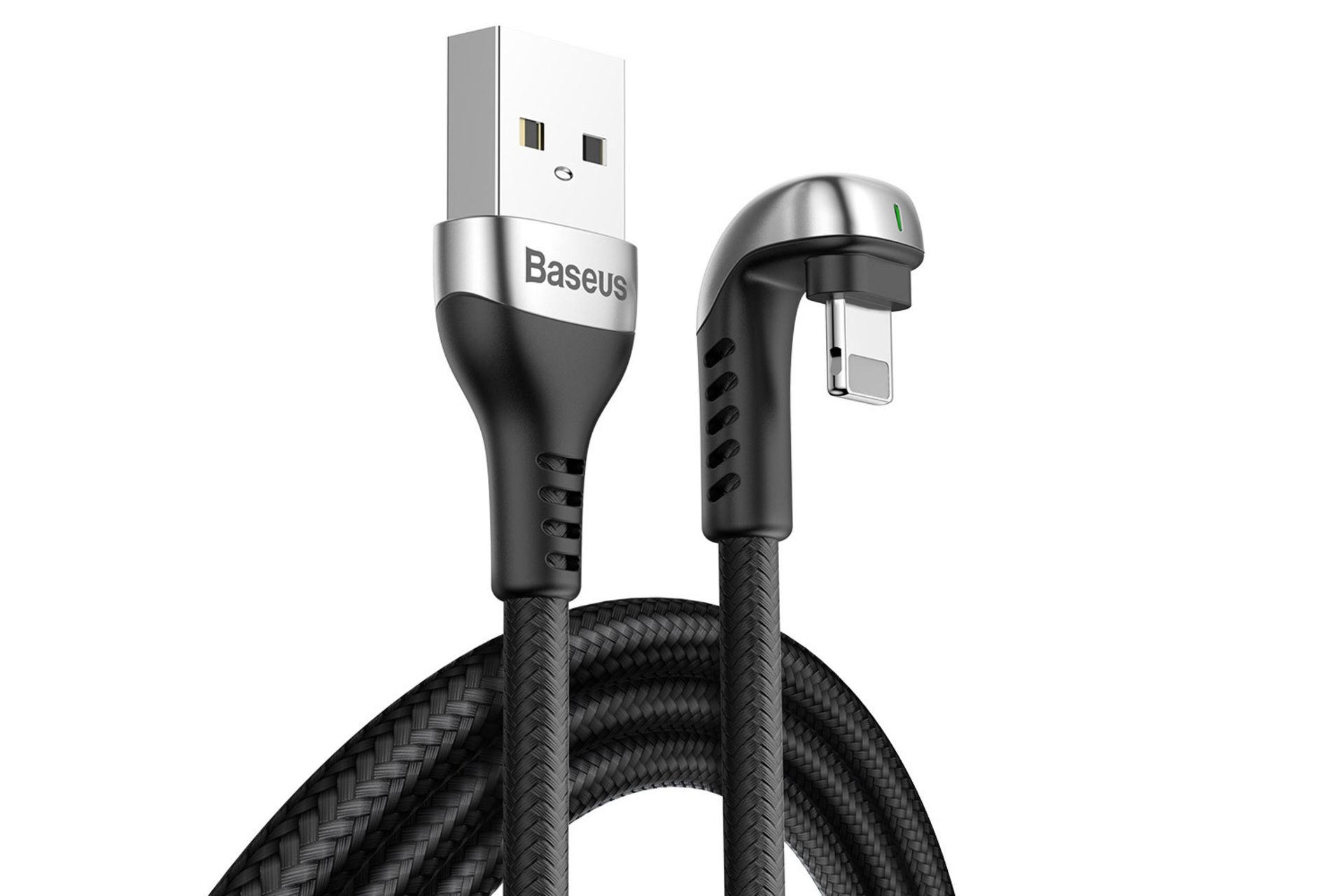 کابل شارژ USB باسئوس USB به Lightning مدل Green U-shaped lamp با طول 2 متر مشکی