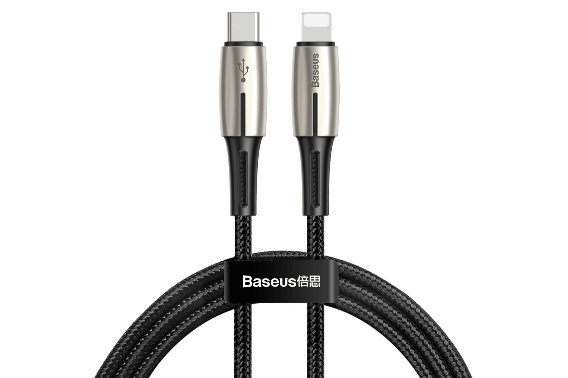 کابل شارژ USB باسئوس Type-C به Lightning مدل Water Drop با طول 1.3 متر مشکی