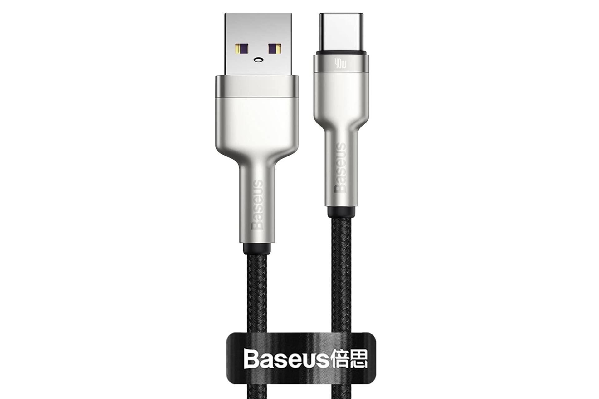 کابل شارژ USB باسئوس USB به Type-C مدل Cafule Metal 40w با طول 0.25 متر