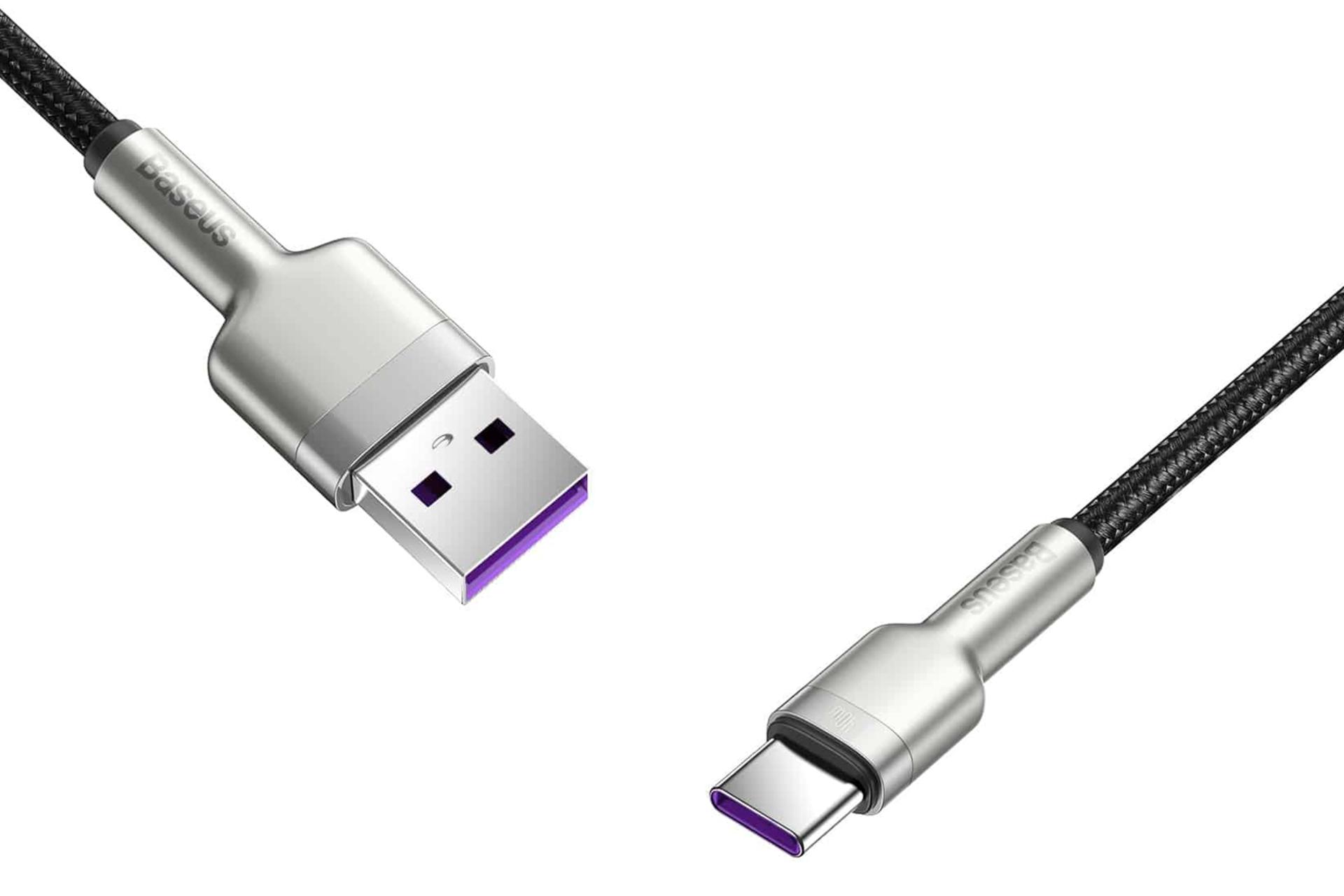 کانکتور کابل شارژ USB باسئوس USB به Type-C مدل Cafule Metal 40w با طول 0.25 متر