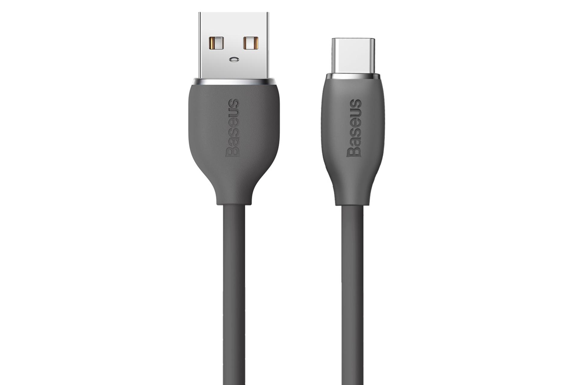 کابل شارژ USB باسئوس USB به Type-C مدل Jelly Liquid Silica Gel با طول 1.2 متر خاکستری