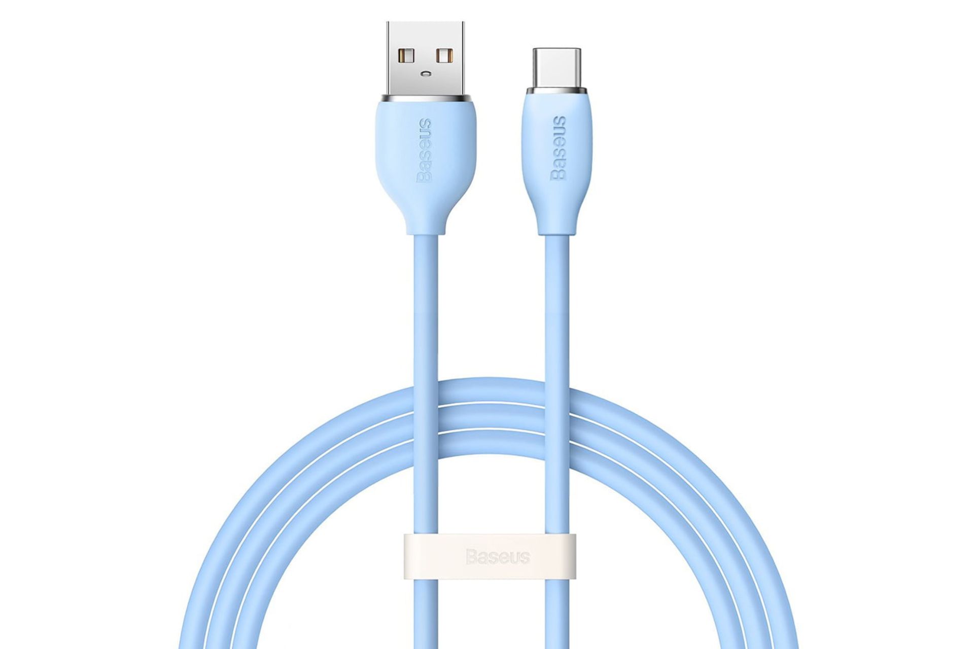 کابل شارژ USB باسئوس USB به Type-C مدل Jelly Liquid Silica Gel با طول 1.2 متر آبی