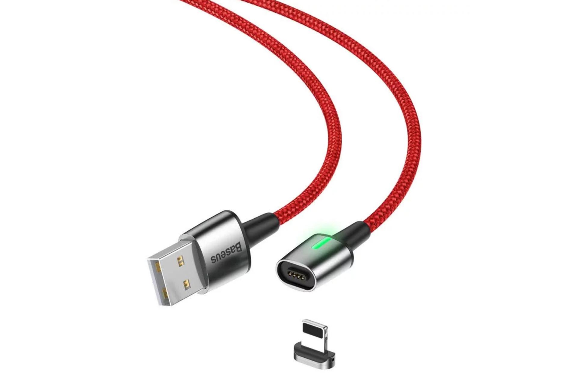 کانکتور کابل شارژ USB باسئوس USB به Lightning مدل Zinc Magnetic با طول 1 متر