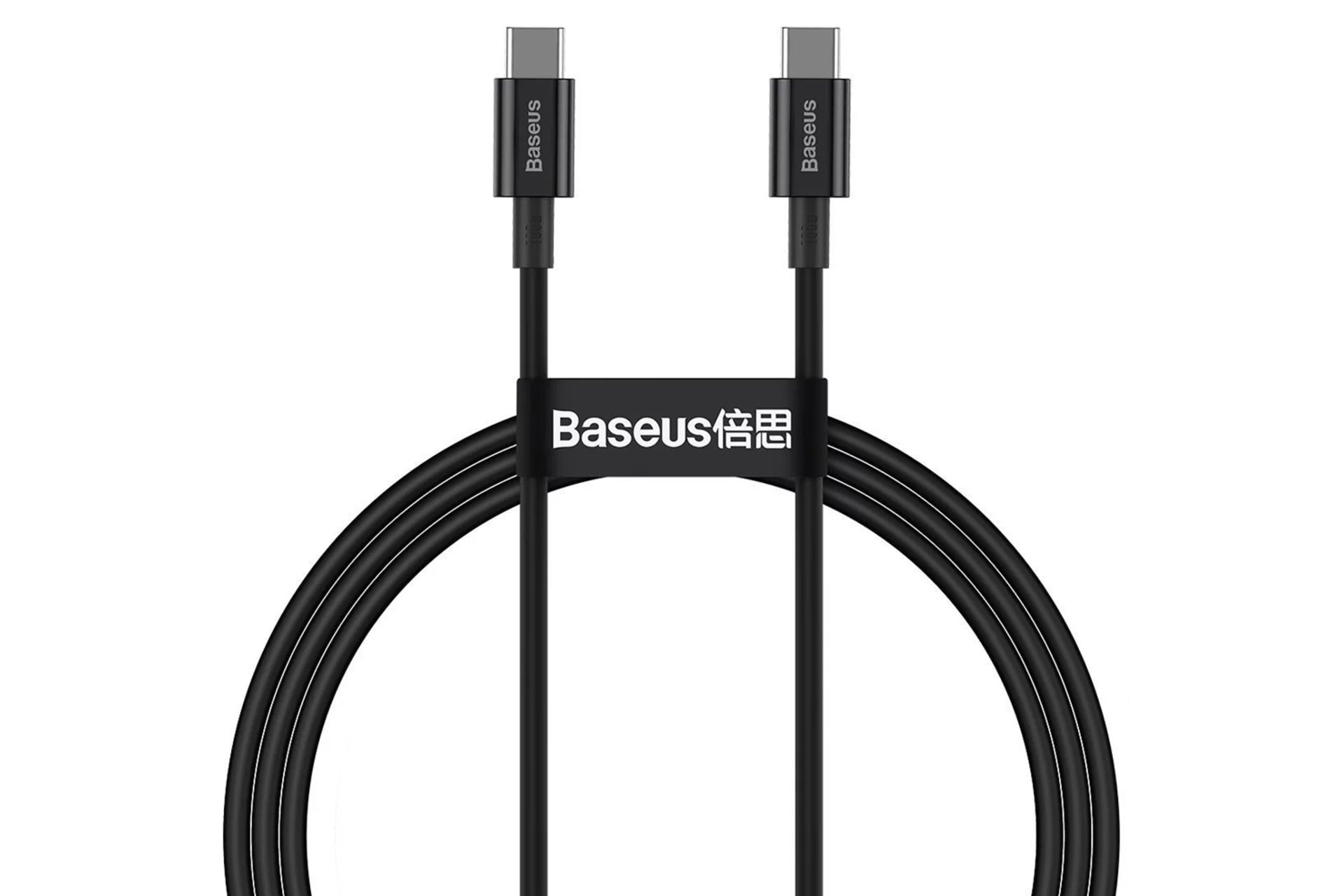 کابل شارژ USB باسئوس Type-C به Type-C مدل Superior با طول 1 متر مشکی