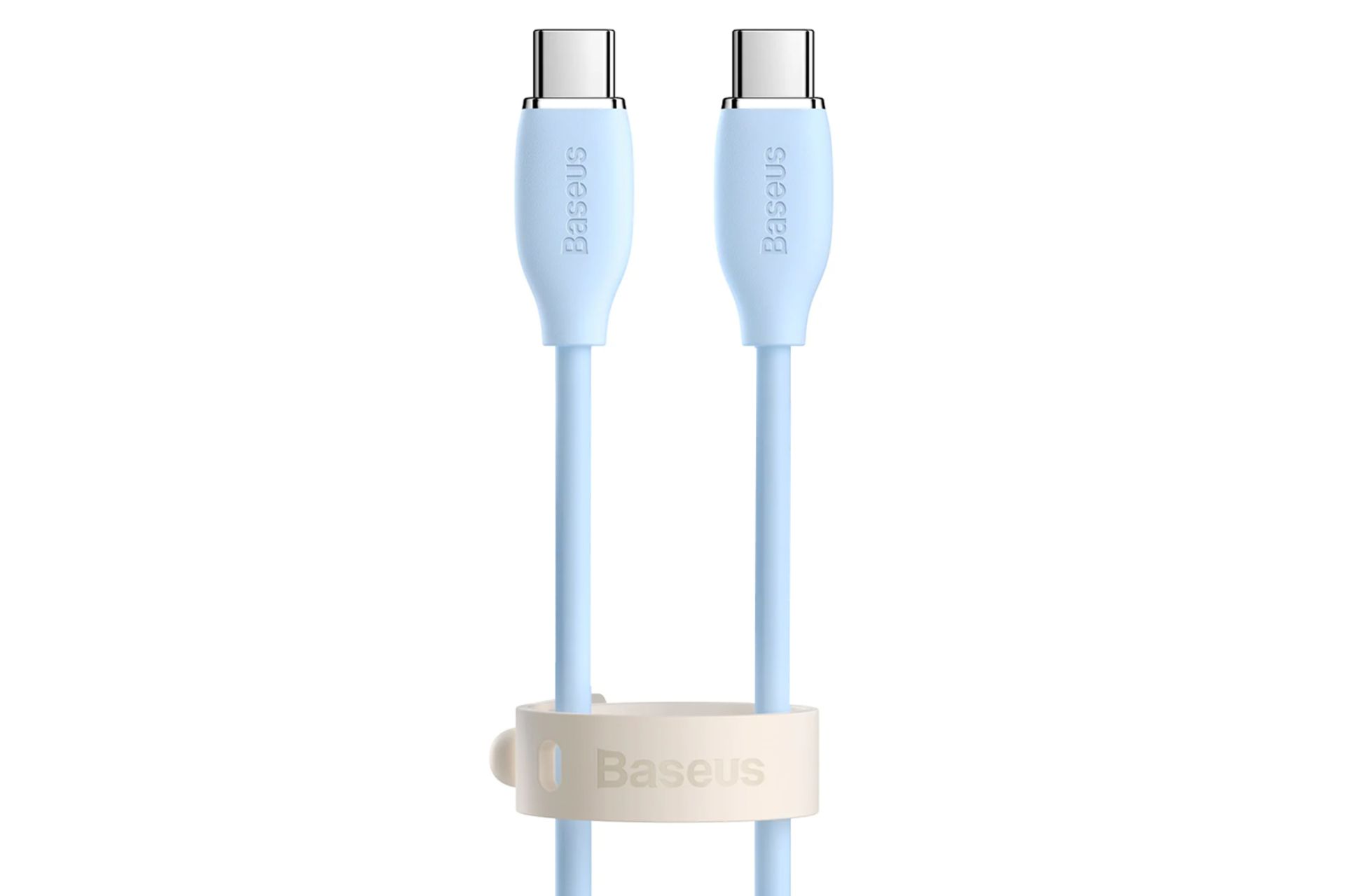کابل شارژ USB باسئوس Type-C به Type-C مدل Jelly Liquid Silica Gel با طول 2 متر آبی