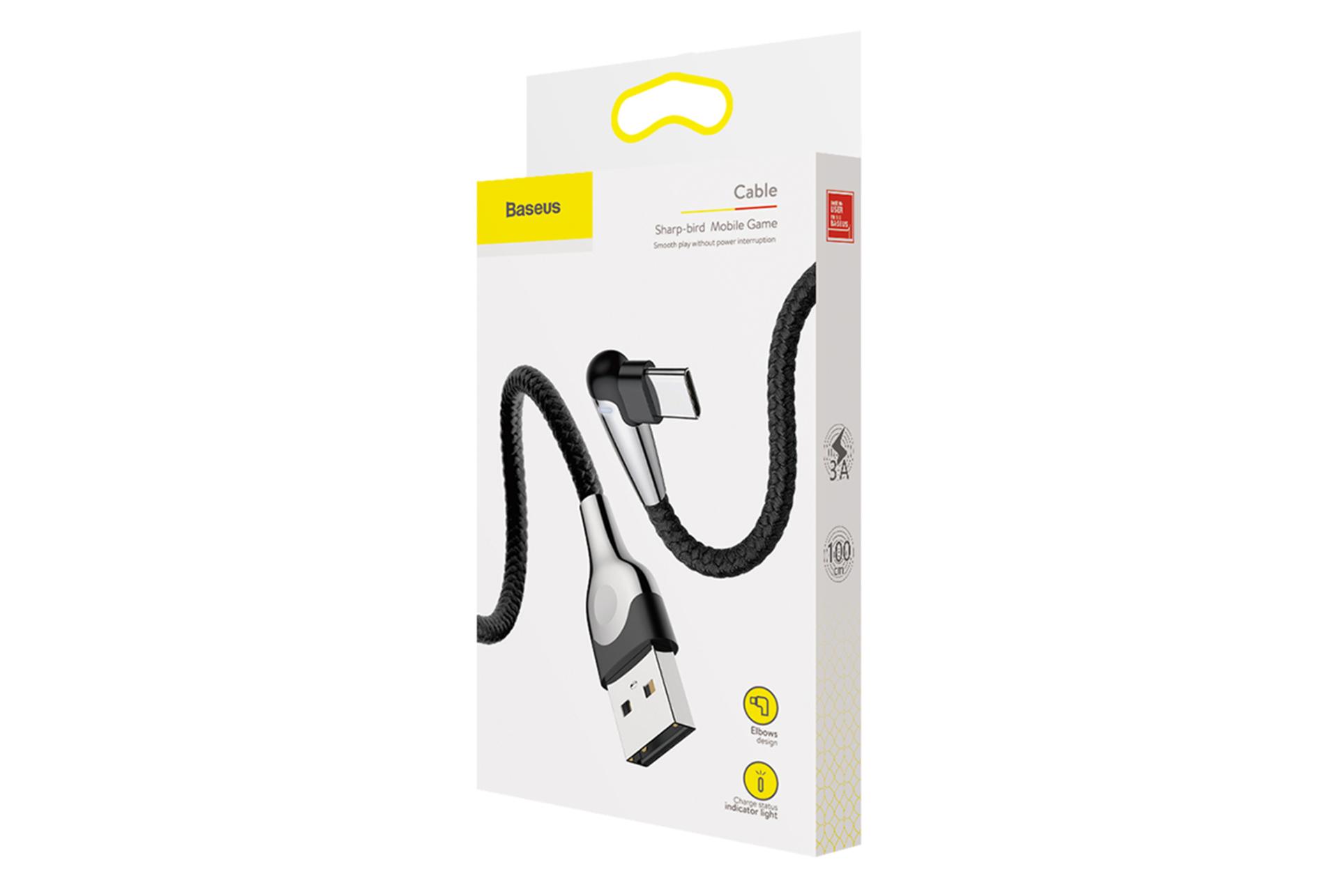جعبه کابل شارژ USB باسئوس USB به Type-C مدل Sharp-Bird با طول 1 متر