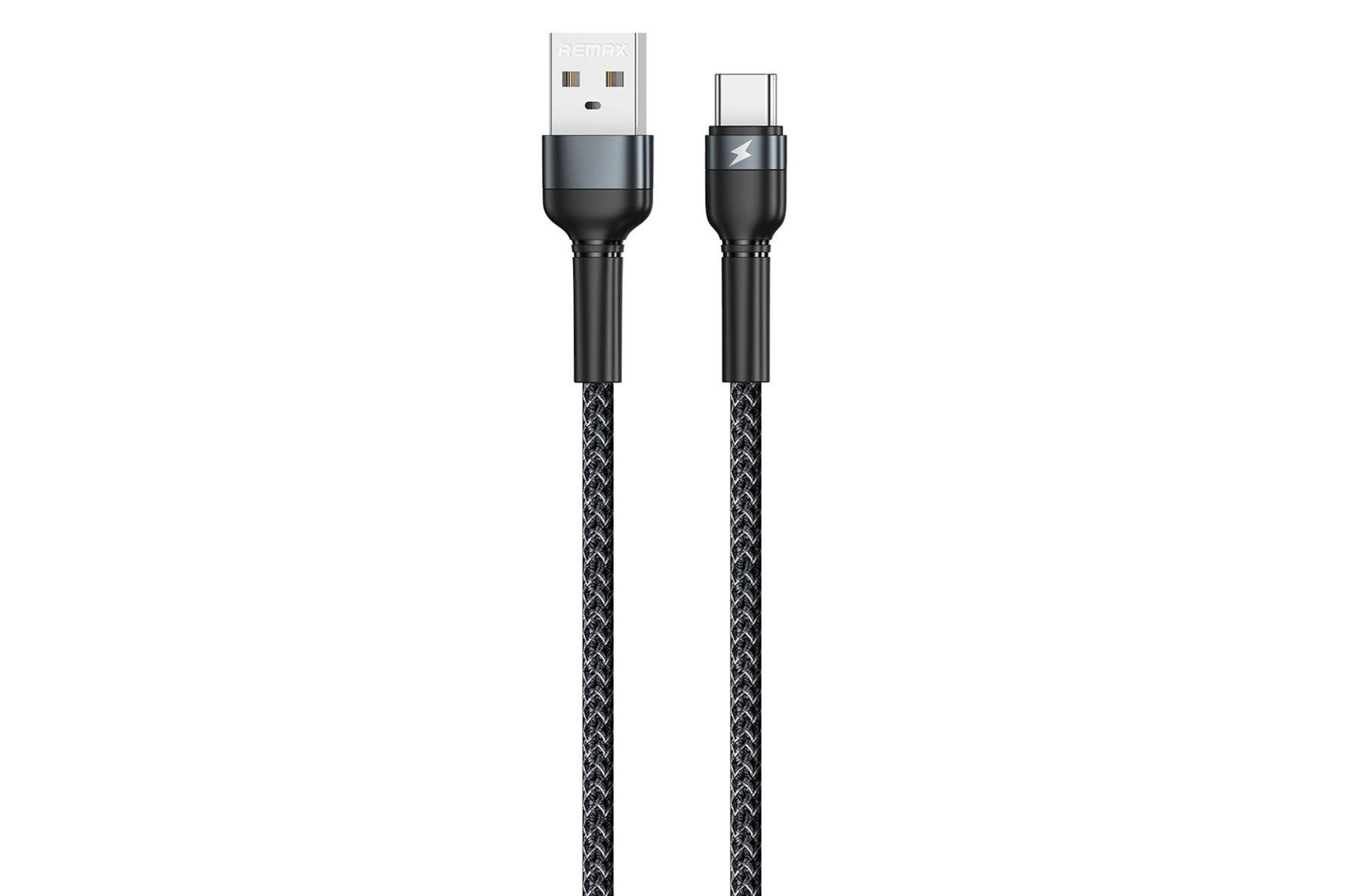 کابل شارژ USB ریمکس Type-A به Type-C مدل RC-124a با طول 1 متر مشکی