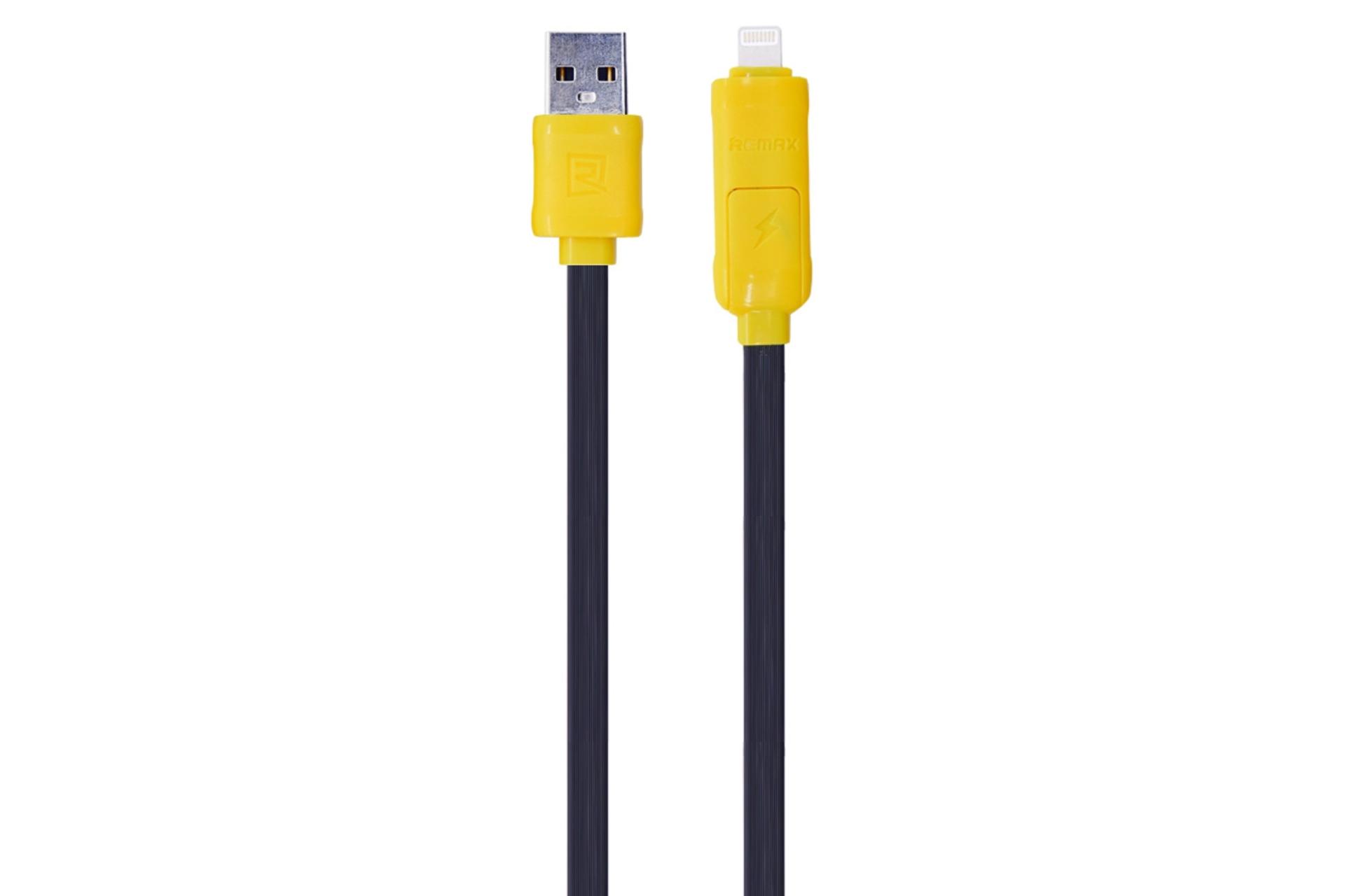 کابل شارژ USB ریمکس Type-A به Micro-USB+Lightning مدل RC-27t 2in1 با طول 1 متر