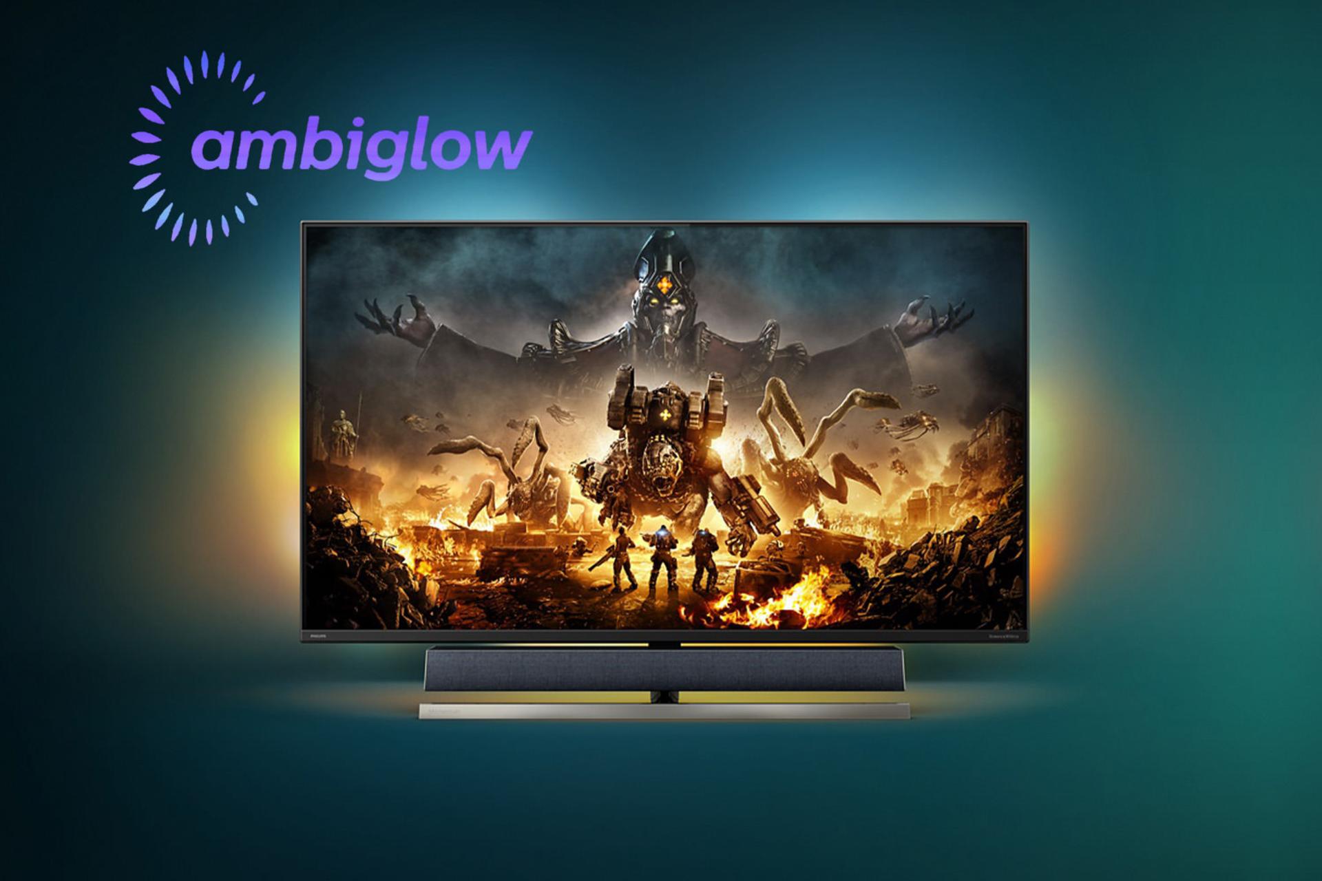 مانیتور فیلیپس 54.6 اینچ مدل 559M1RYV نمای Ambiglow