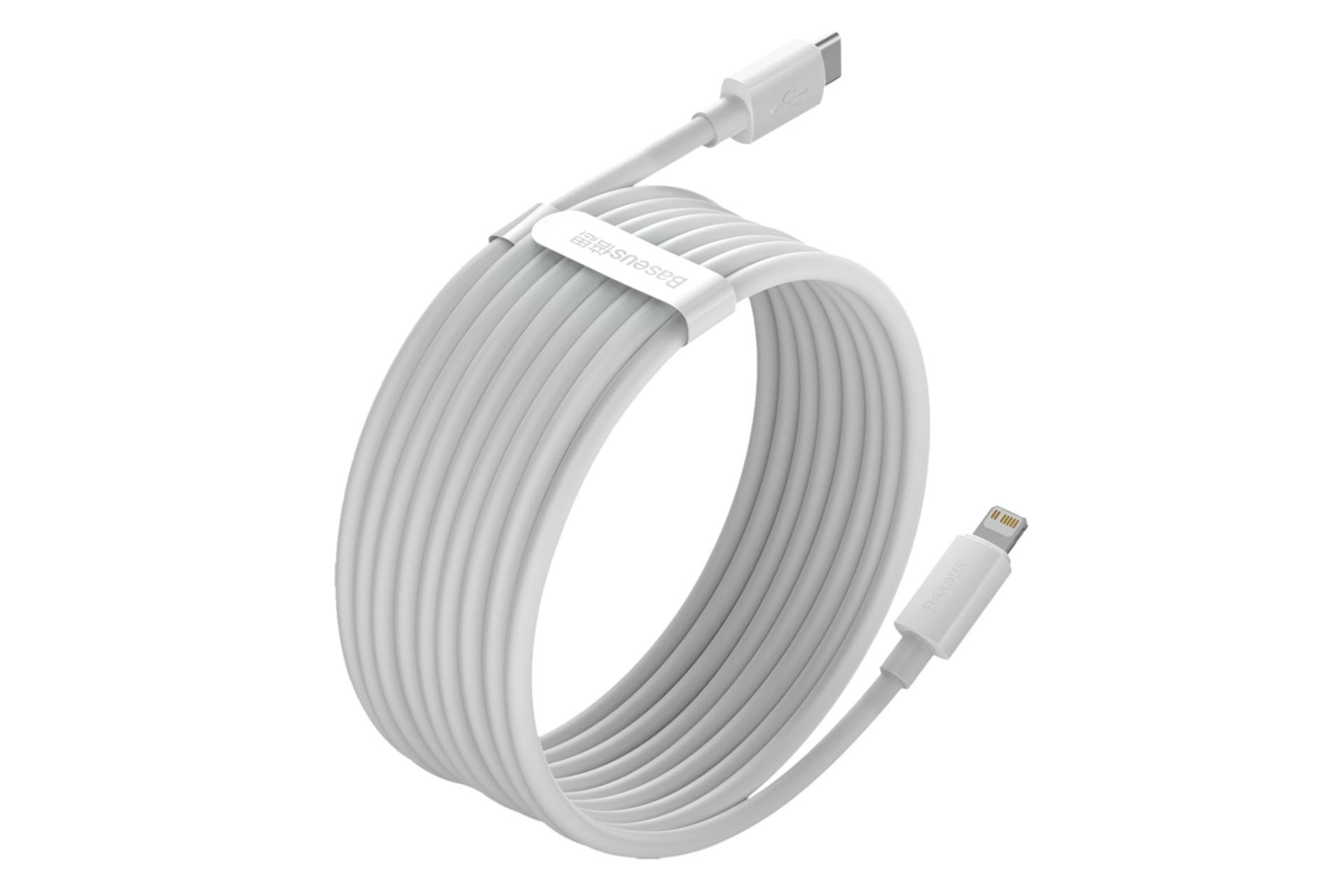 طول کابل کابل شارژ USB باسئوس Type-C به Lightning مدل Simple Wisdom با طول 1.5 متر