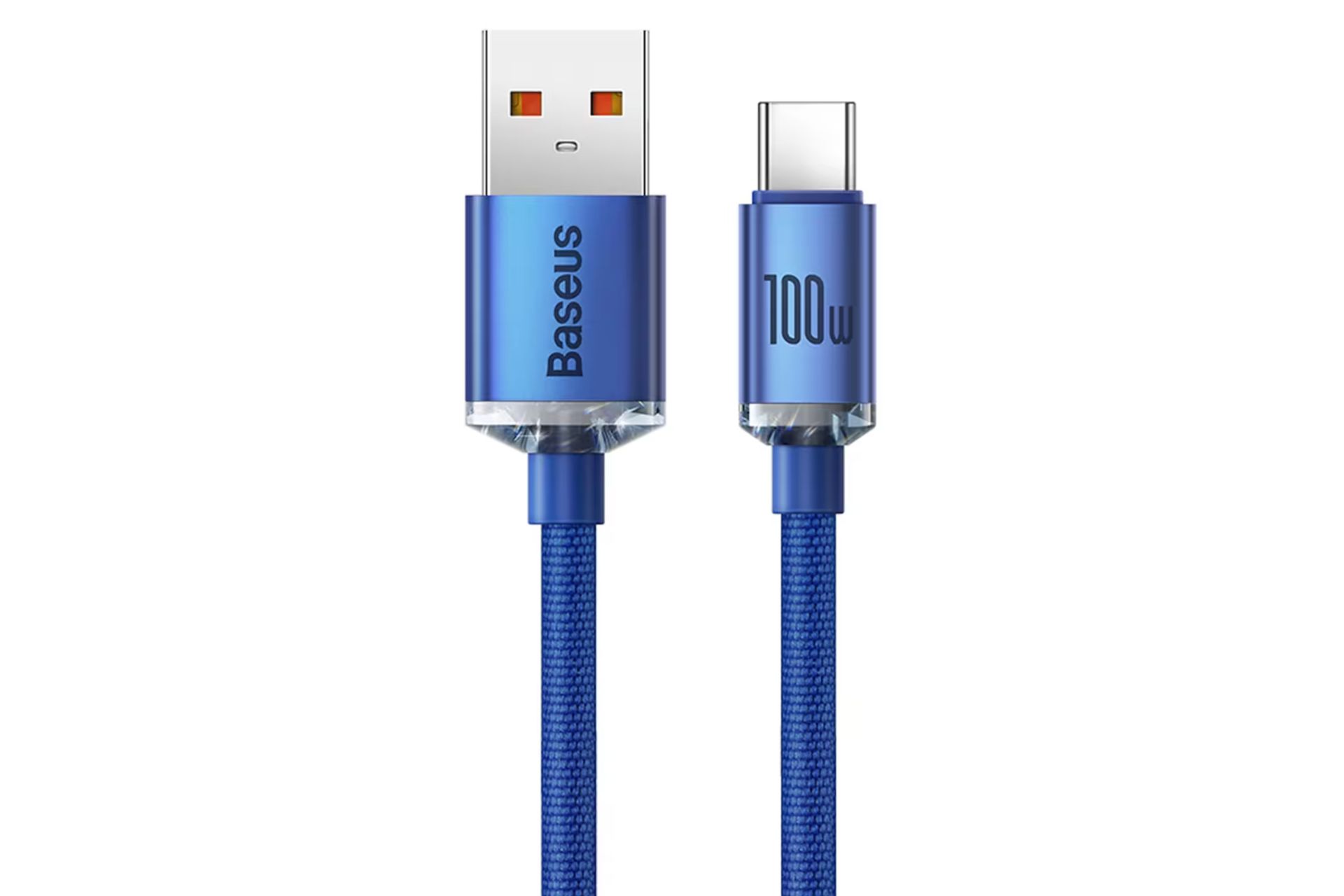 کابل شارژ USB باسئوس USB به Type-C مدل Crystal Shine با طول 1.2 متر آبی