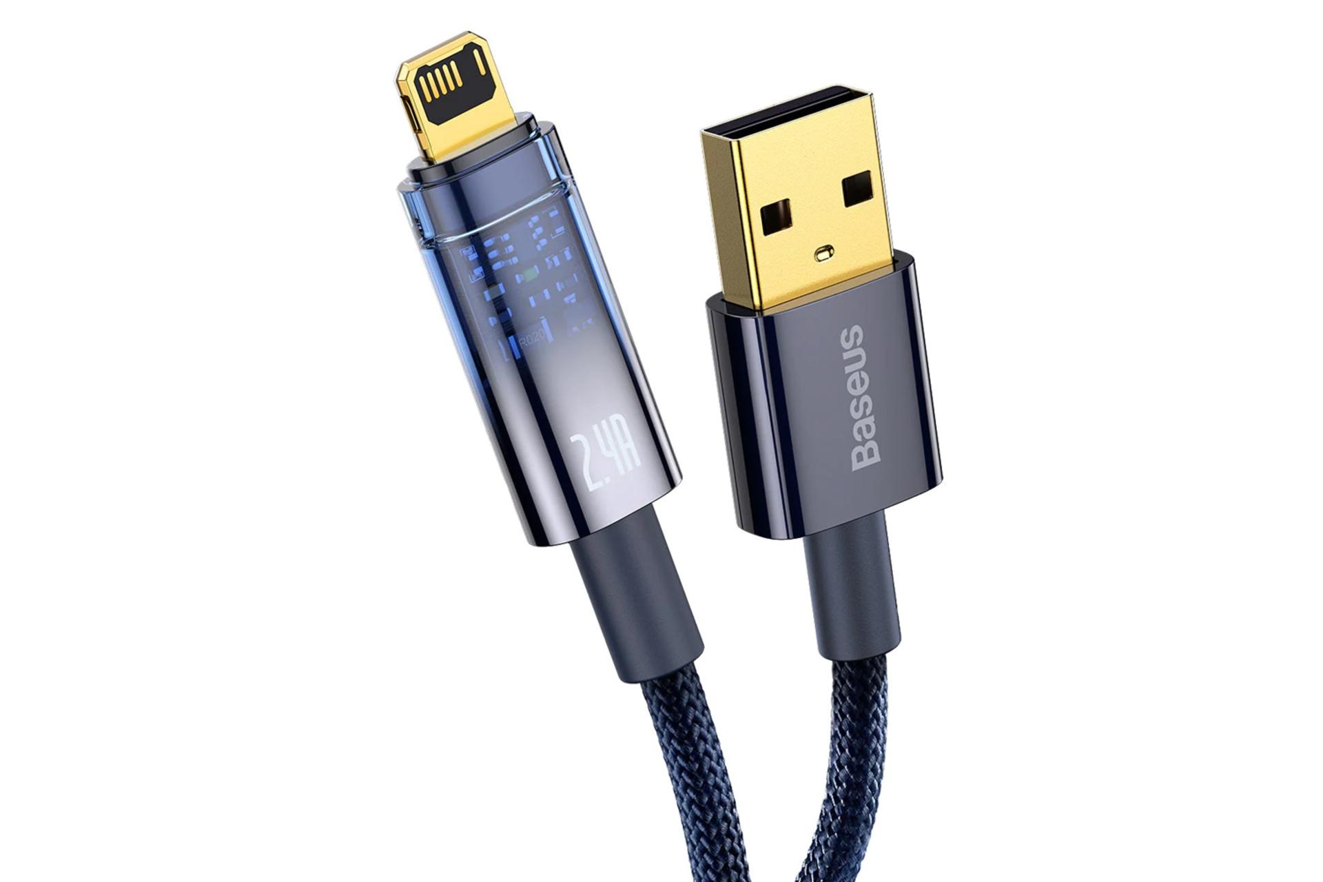 کانکتور کابل شارژ USB باسئوس USB به Lightning مدل Explorer با طول 1 متر