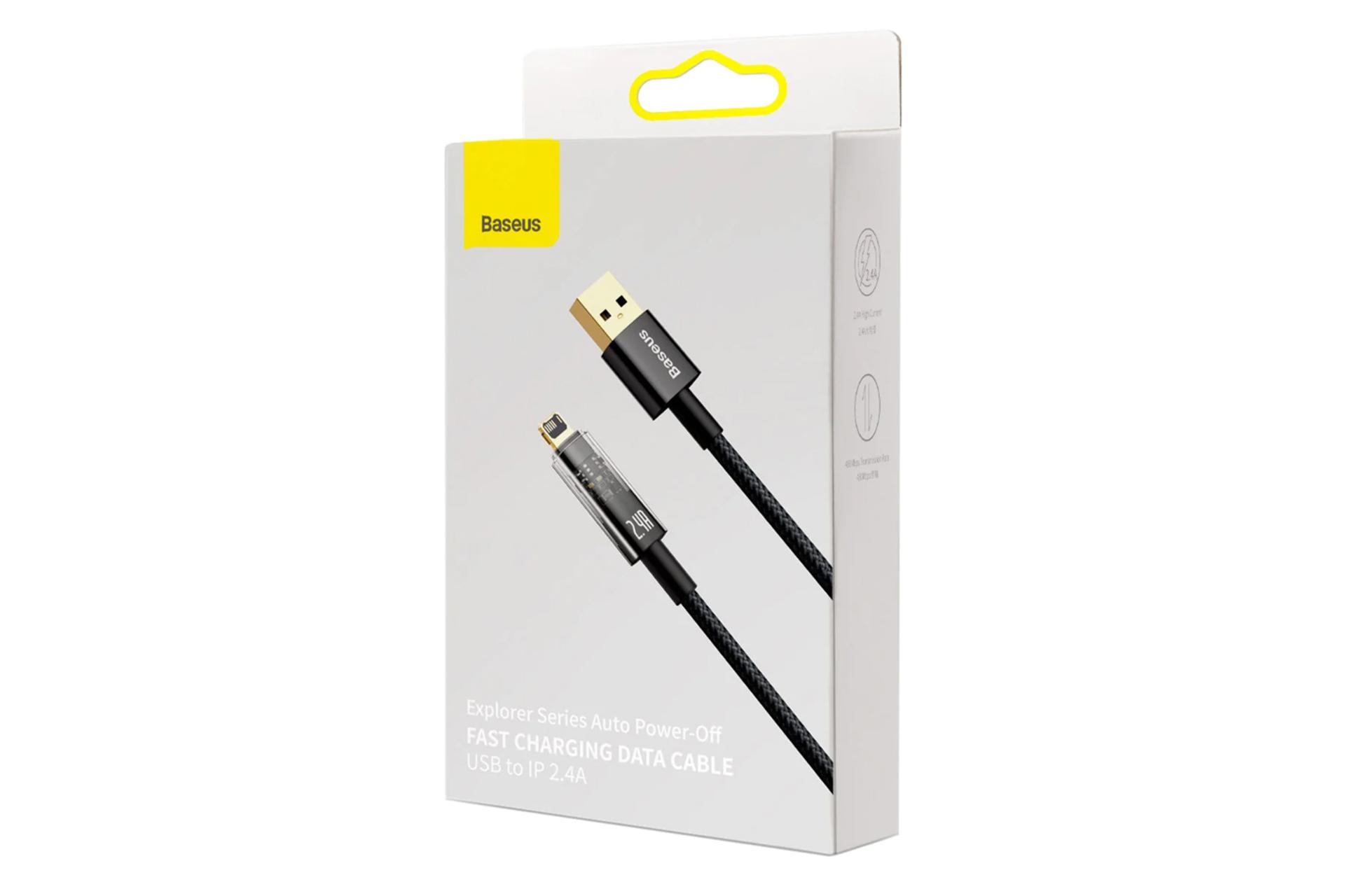 جعبه کابل شارژ USB باسئوس USB به Lightning مدل Explorer با طول 1 متر