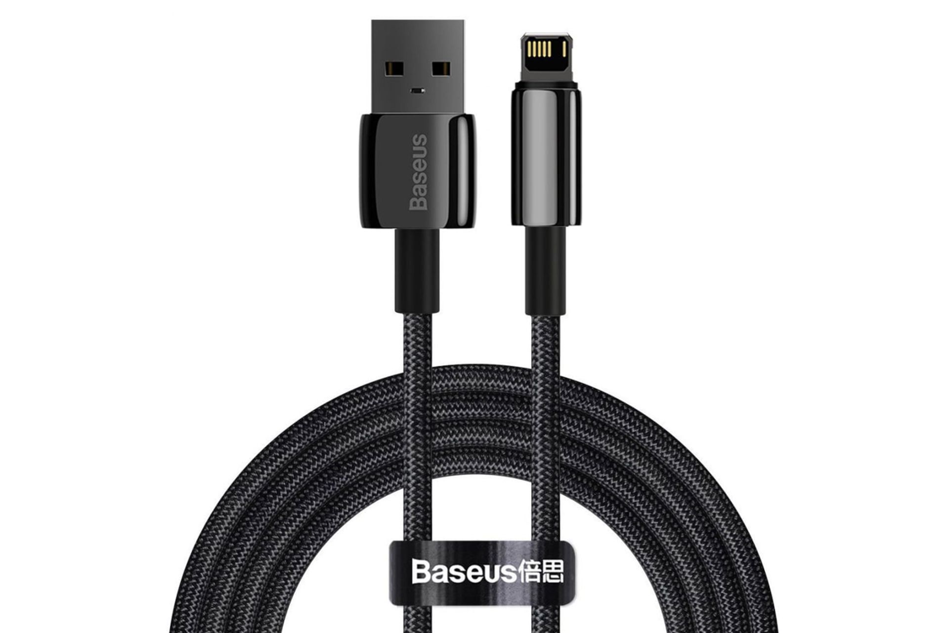 کابل شارژ USB باسئوس USB به Lightning مدل Tungsten Gold با طول 2 متر مشکی