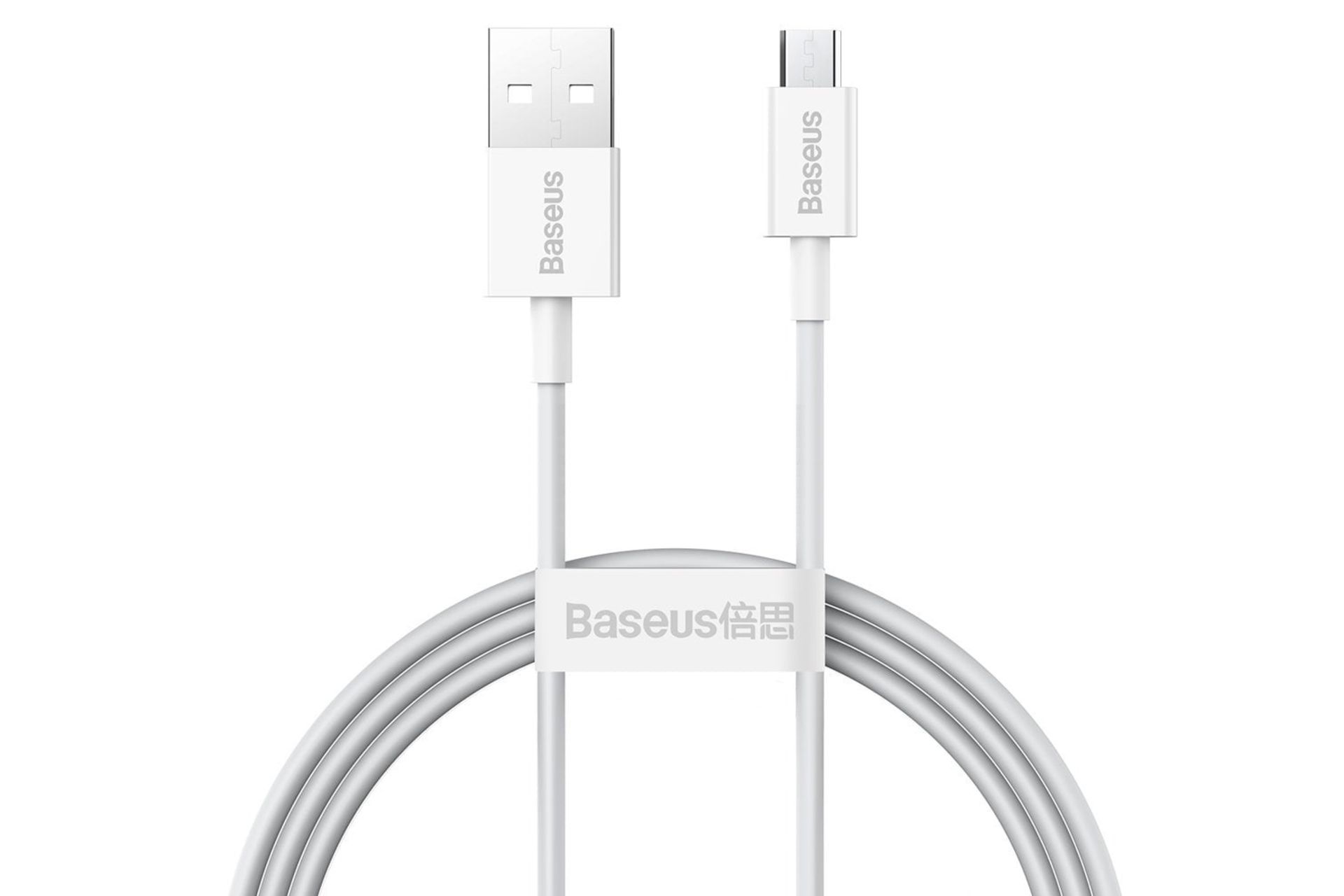 کابل شارژ USB باسئوس USB به Micro-USB مدل Superior با طول 1 متر سفید