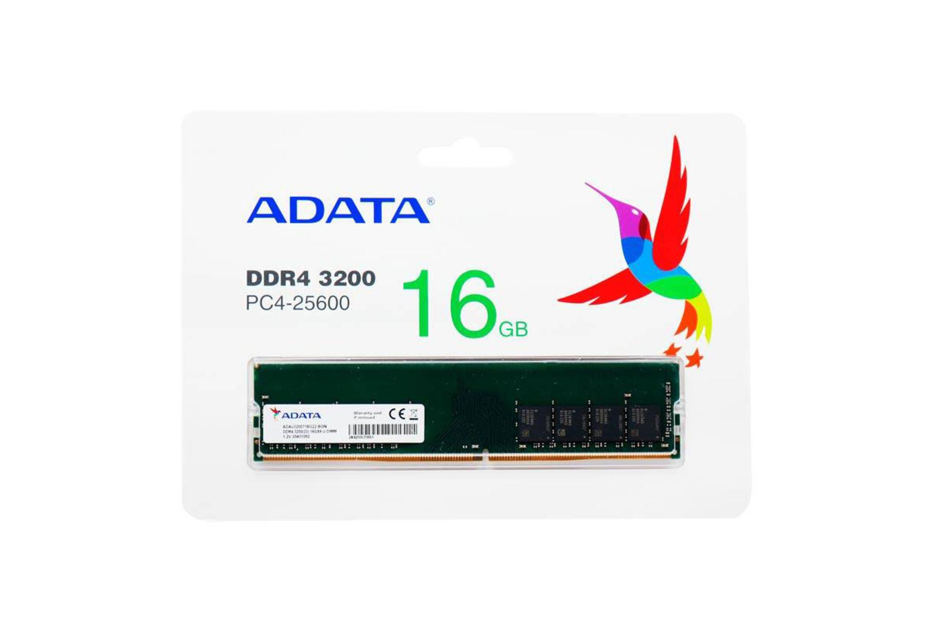 ADATA Premier ظرفیت 16 گیگابایت از نوع DDR4-3200 بسته بندی