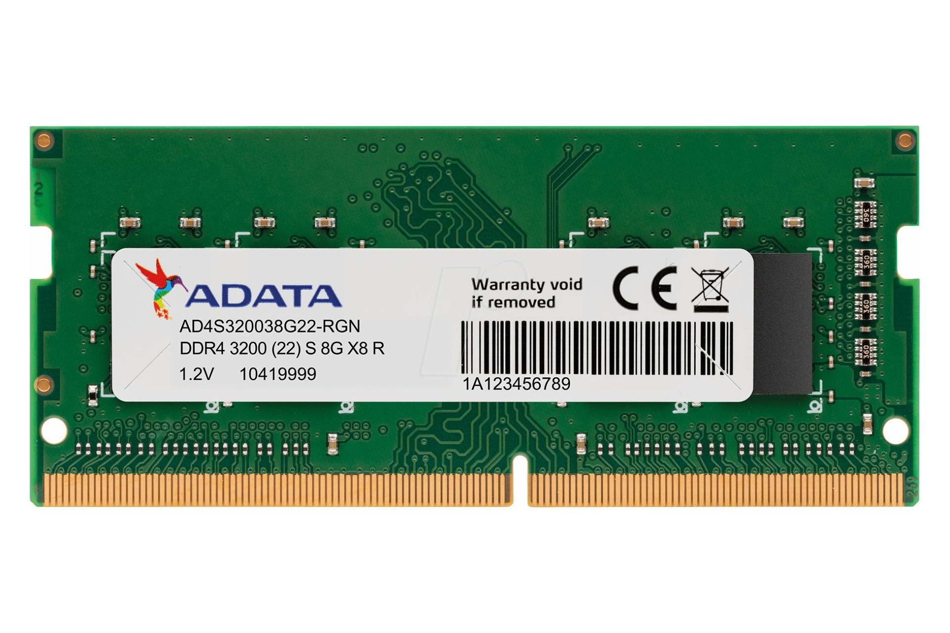 رم ای دیتا ADATA Premier SODIMM ظرفیت 8 گیگابایت از نوع DDR4-3200