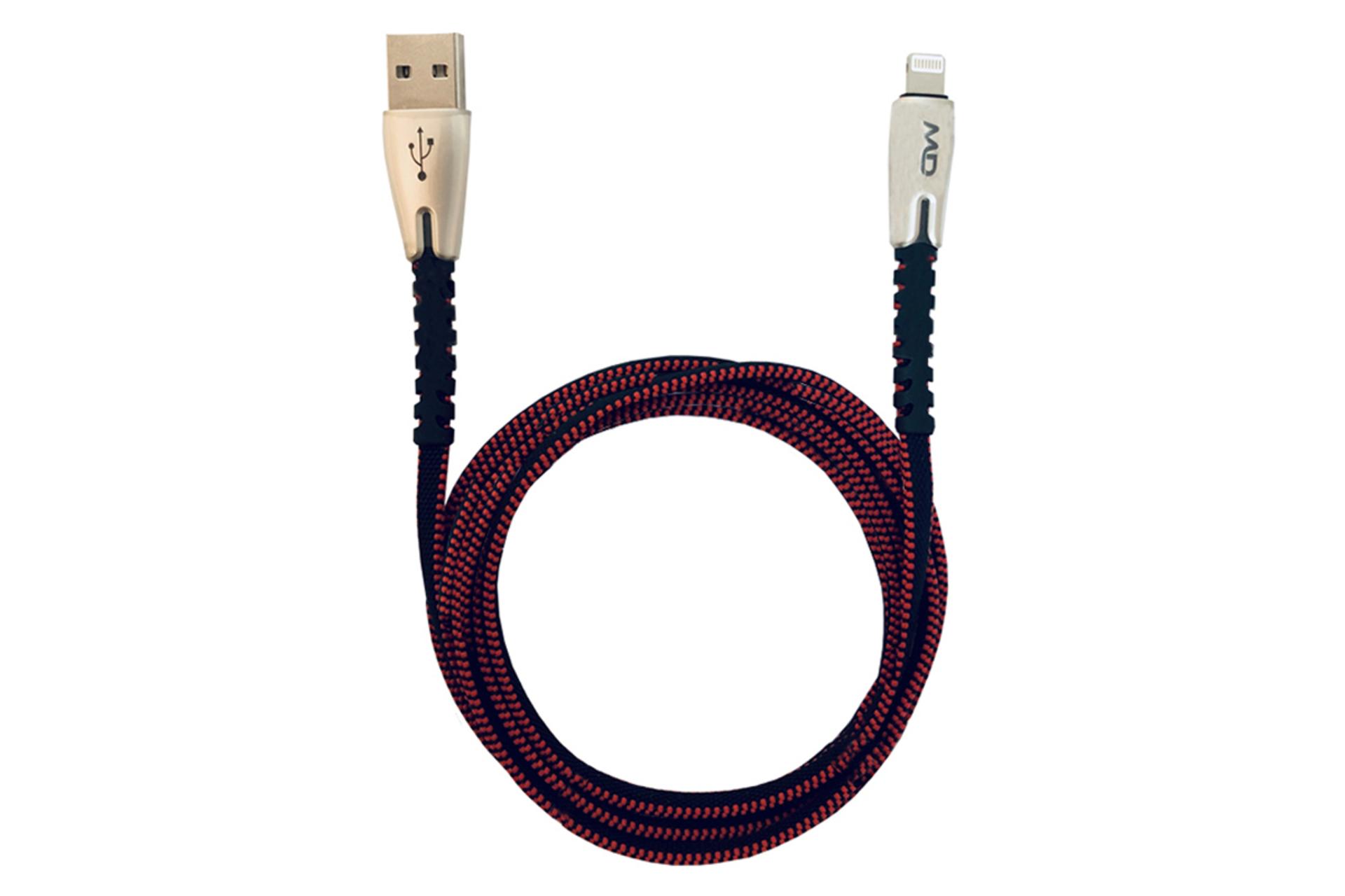 کابل شارژ USB ام دی Type-A به Lightning مدل M-20 با طول 1.2 متر