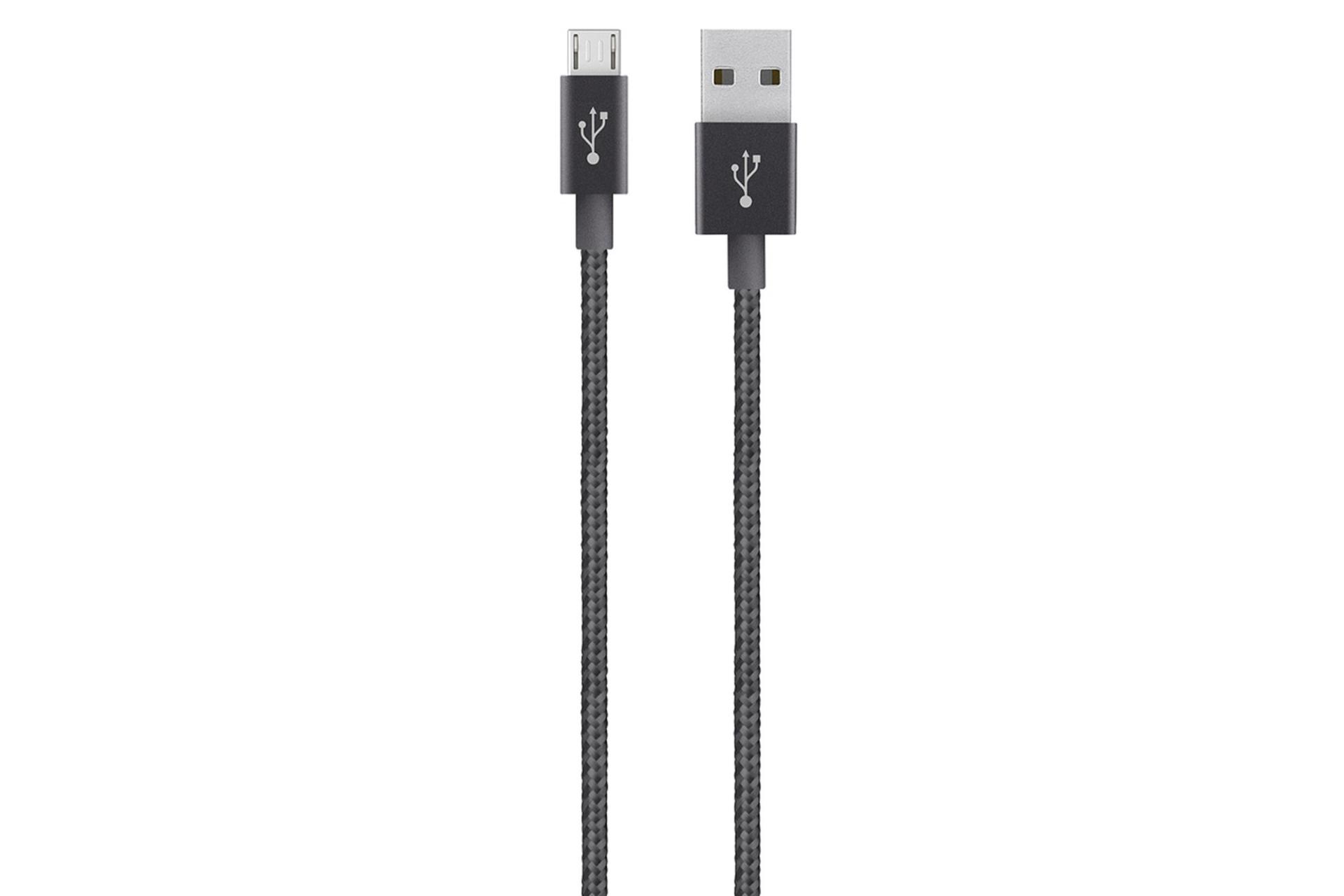 کابل شارژ USB بلکین USB به Micro-USB مدل MIXIT Metallic F2CU021 با طول 1.2 متر مشکی