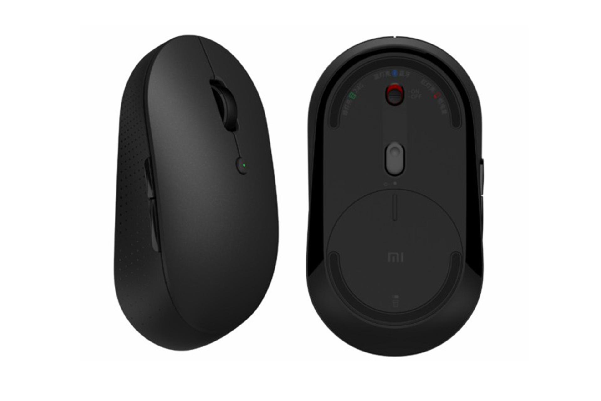 نمای کناری و پشت ماوس شیائومی Mi Silent Edition WXSMSBMW02 مشکی