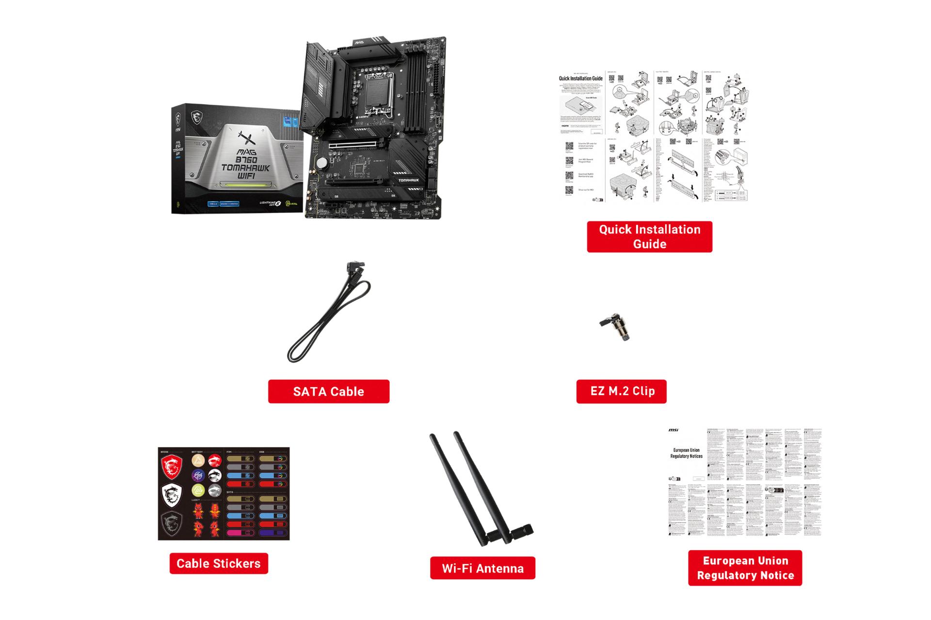 اقلام همراه مادربرد ام اس آی MSI MAG B760 TOMAHAWK WIFI