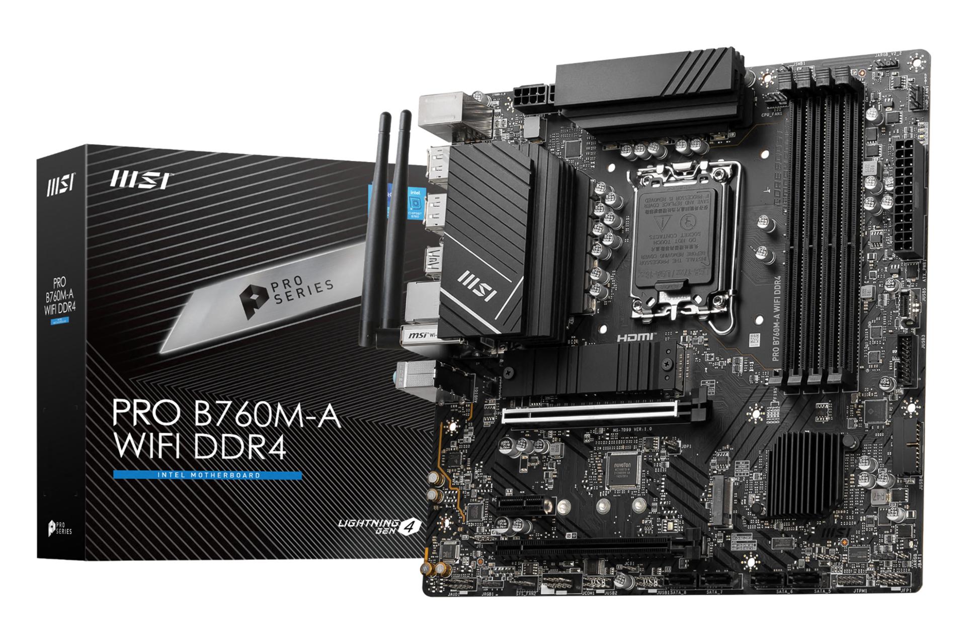 جعبه مادربرد ام اس آی MSI PRO B760M-A WIFI DDR4