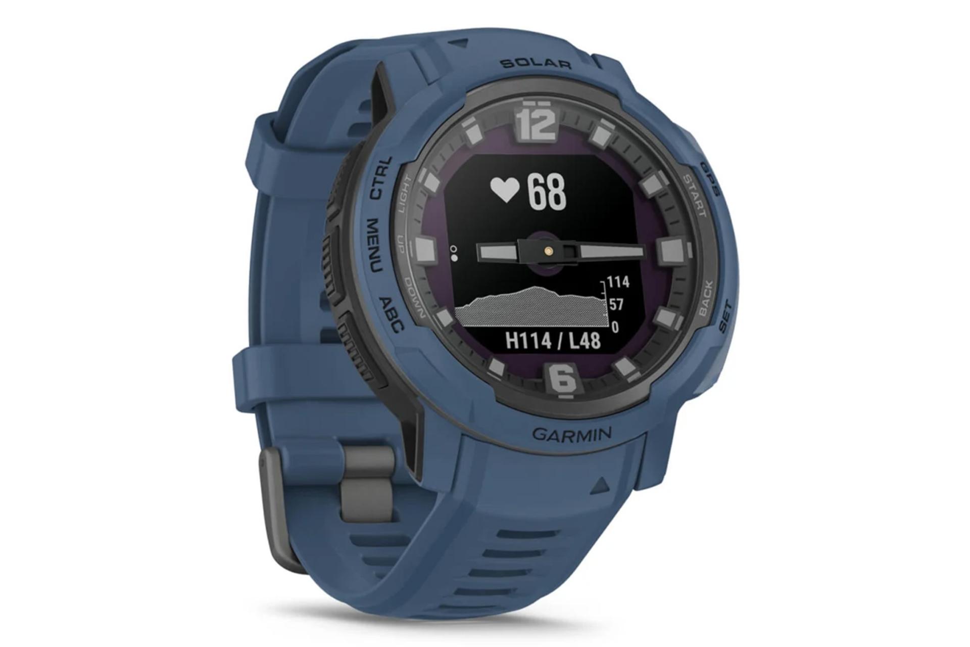 نمای چپ ساعت هوشمند گارمین Garmin Instinct Crossover Solar