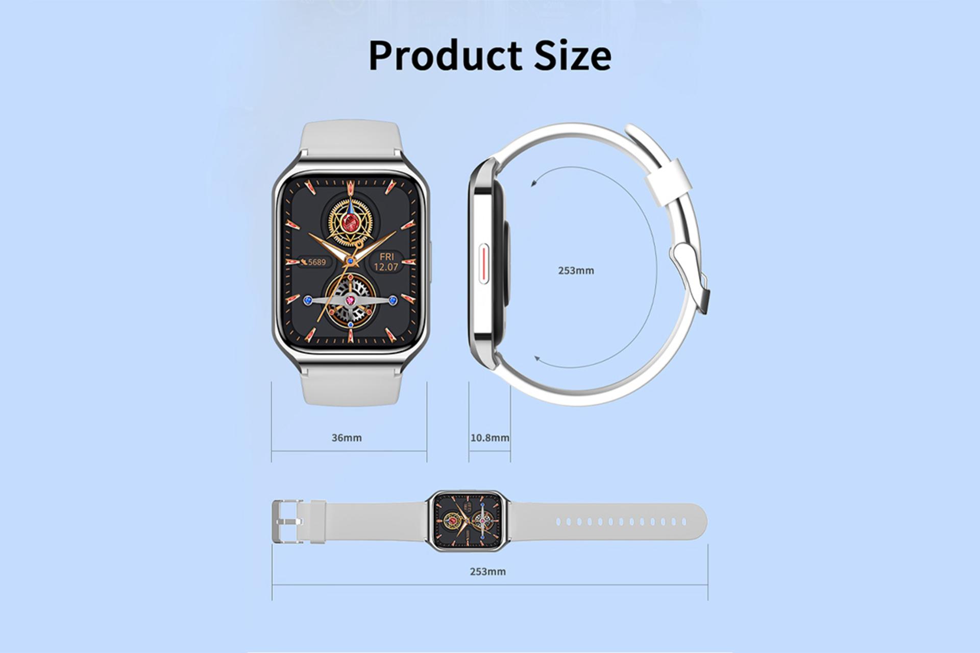 ابعاد ساعت هوشمند پرو وان ProOne PWS09