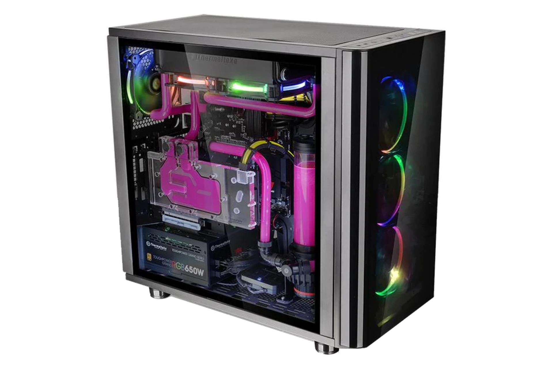 ابعاد کیس کامپیوتر ترمالتیک View 31 Tempered Glass RGB Edition