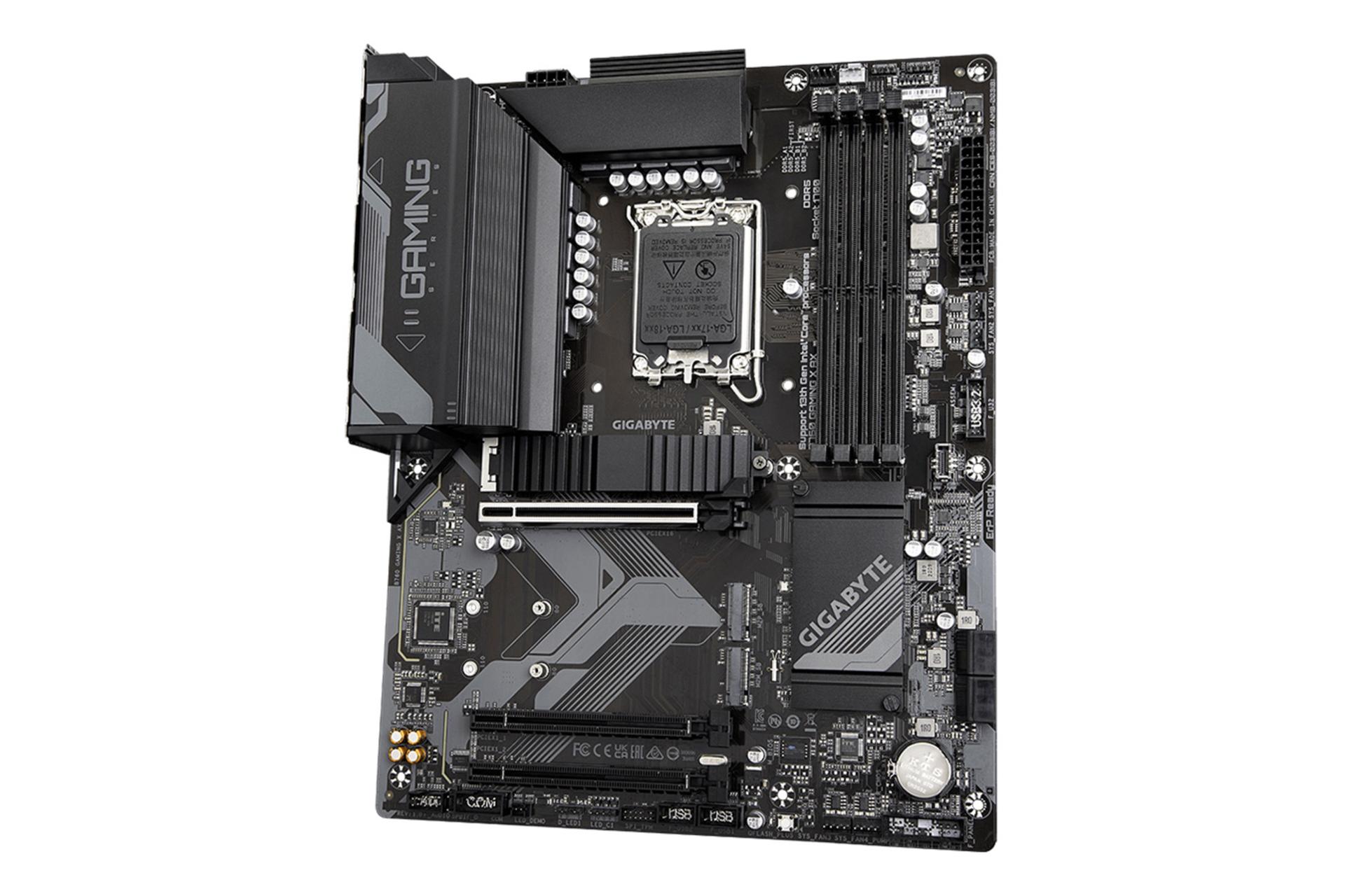 نمای کناری مادربرد گیگابایت GIGABYTE B760 GAMING X AX (rev. 1.x)