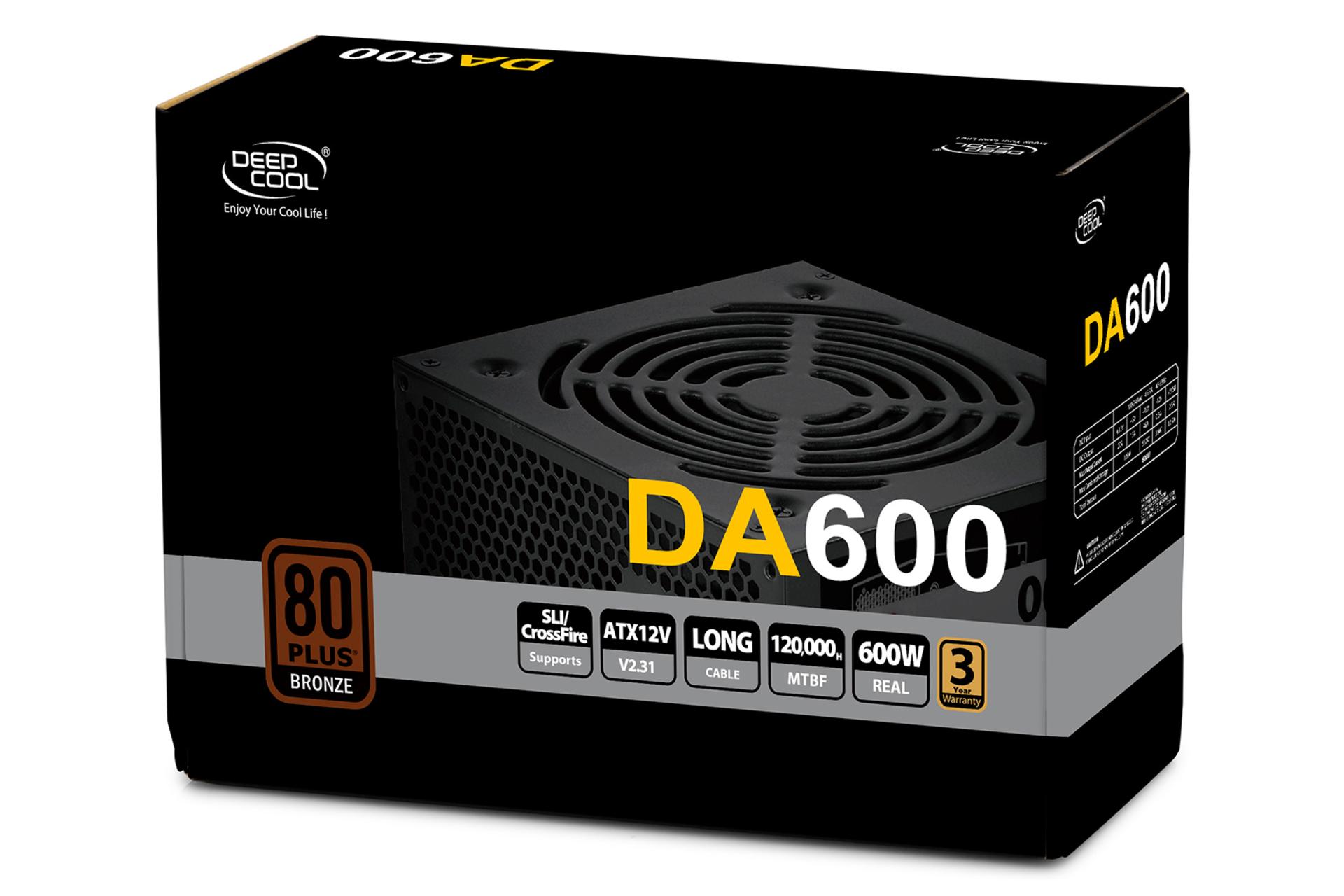 جعبه پاور کامپیوتر دیپ کول DA600 با توان 600 وات