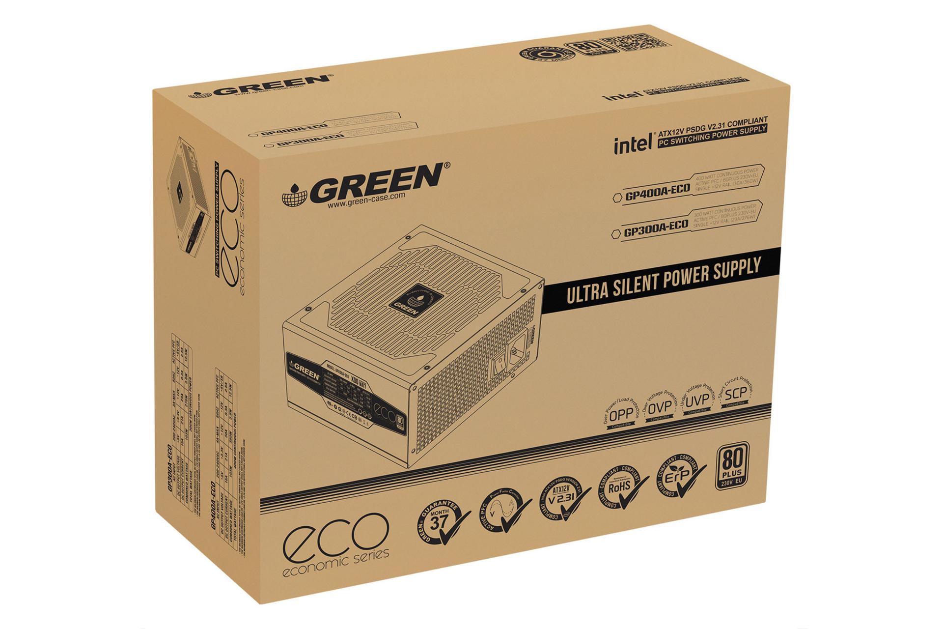 جعبه پاور کامپیوتر گرین GP300A-ECO با توان 300 وات