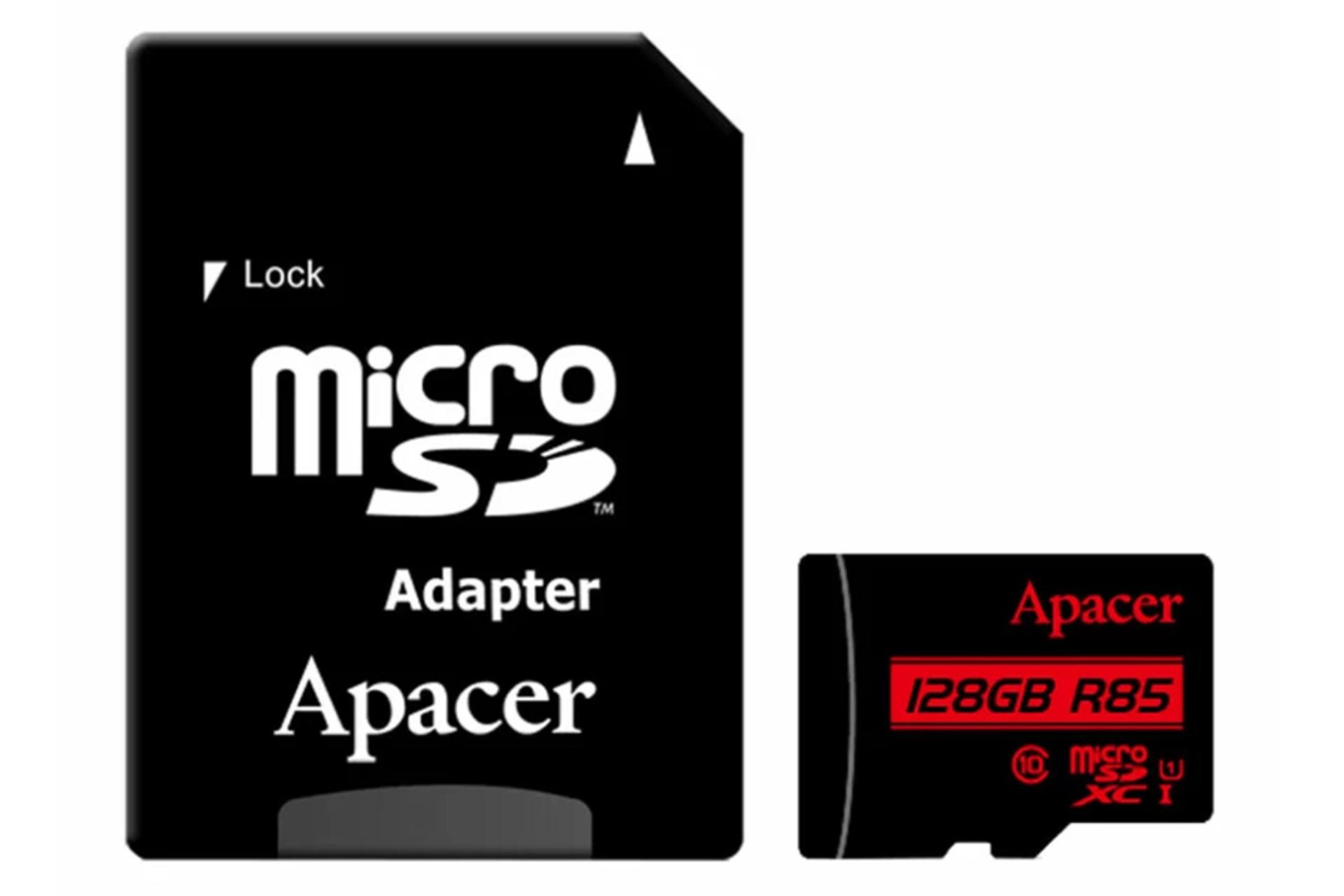 کارت حافظه اپیسر microSDXC با ظرفیت 128 گیگابایت مدل R85 همراه آداپتور