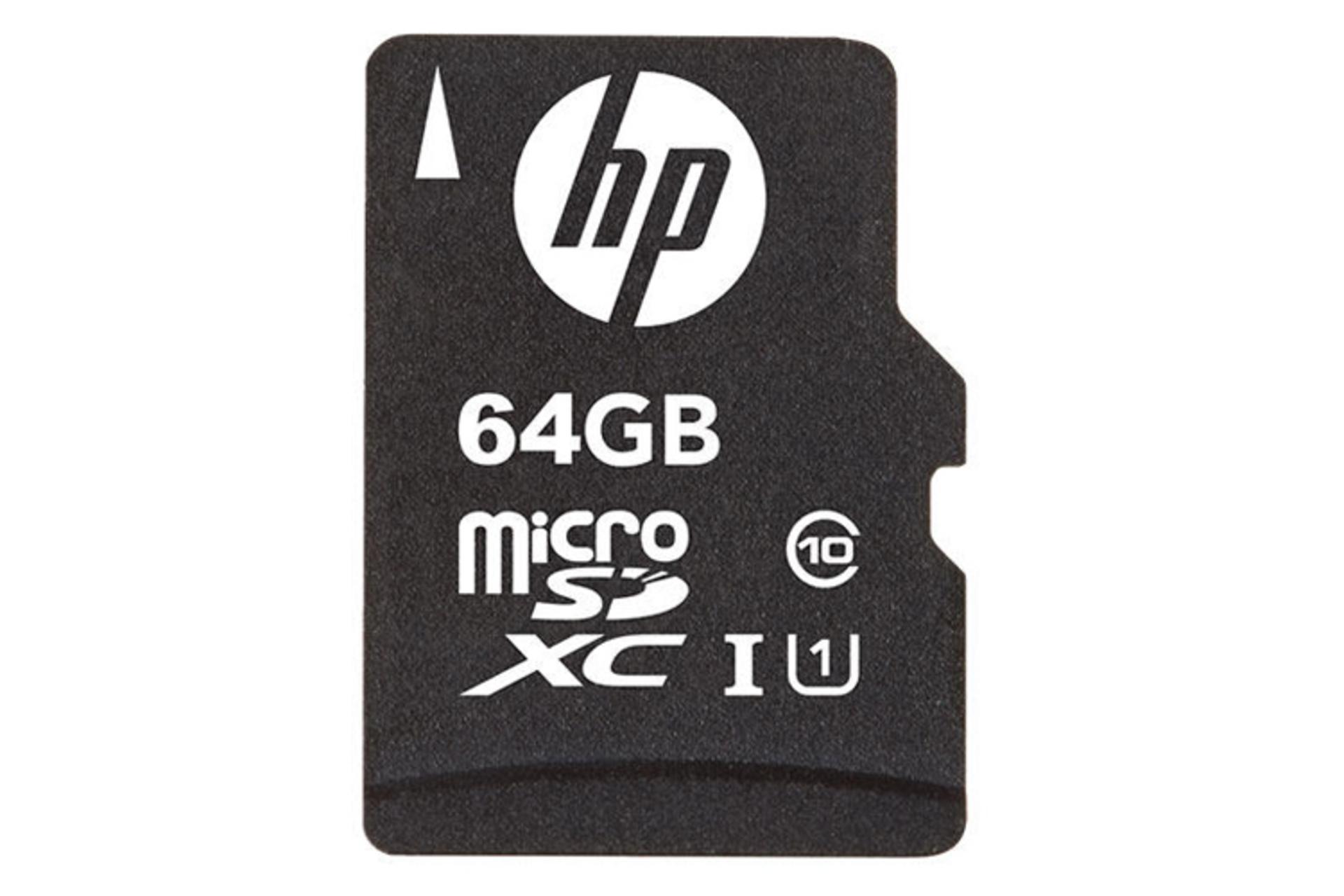 نمای روبرو  کارت حافظه اچ پی microSDXC با ظرفیت 64 گیگابایت مدل Mi210