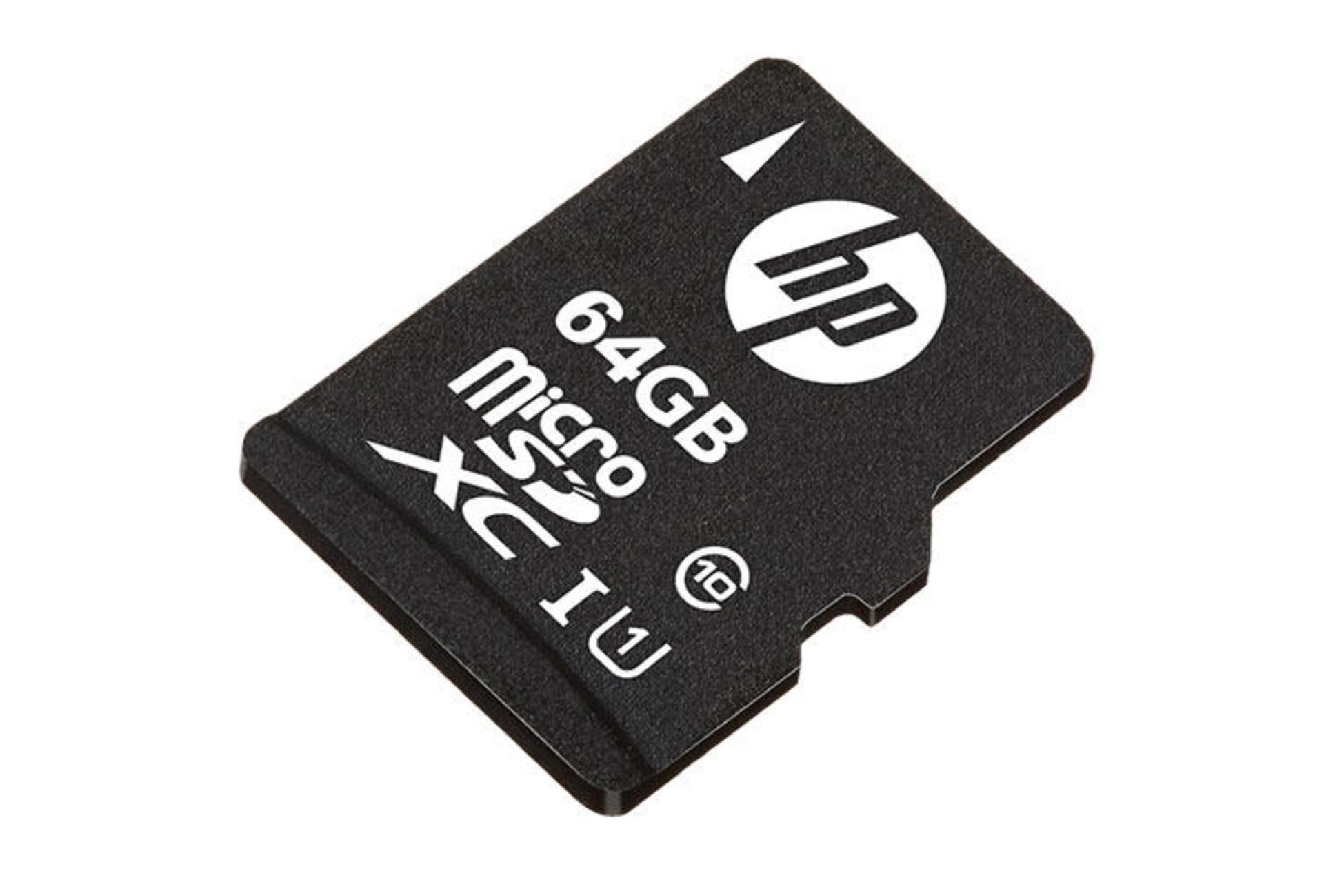 نمای جانبی  کارت حافظه اچ پی microSDXC با ظرفیت 64 گیگابایت مدل Mi210