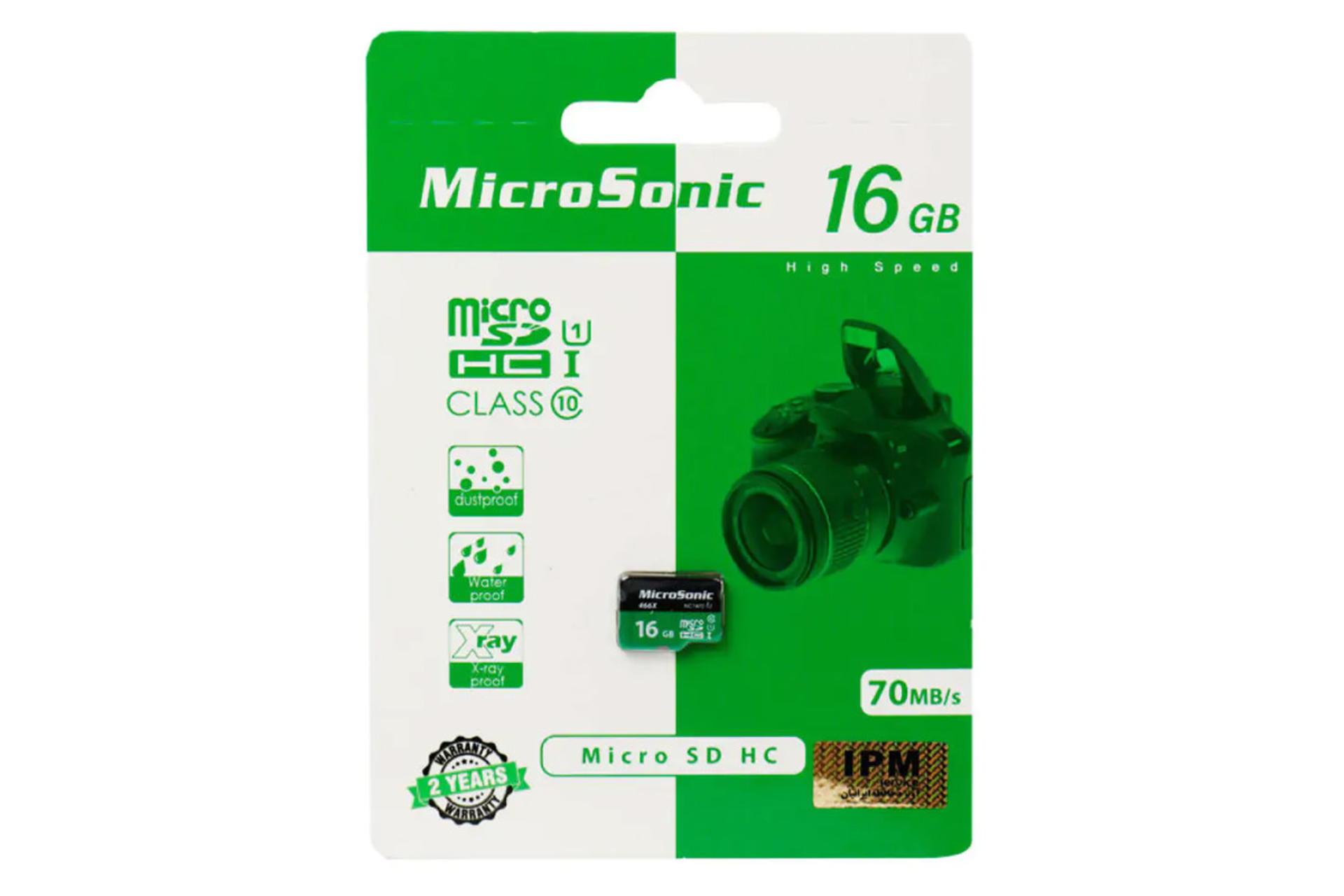 کارت حافظه میکروسونیک microSDHC با ظرفیت 16 گیگابایت کلاس 10