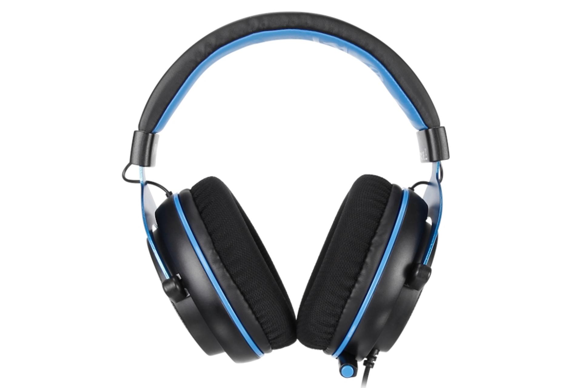 نمای روبرو هدست گیمینگ سادس SADES Mpower مشکی آبی