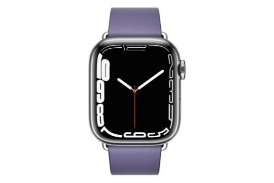 نمای روبرو اپل واچ سری 7 استیل / Apple Watch Series 7 Stainless Steel نقره ای