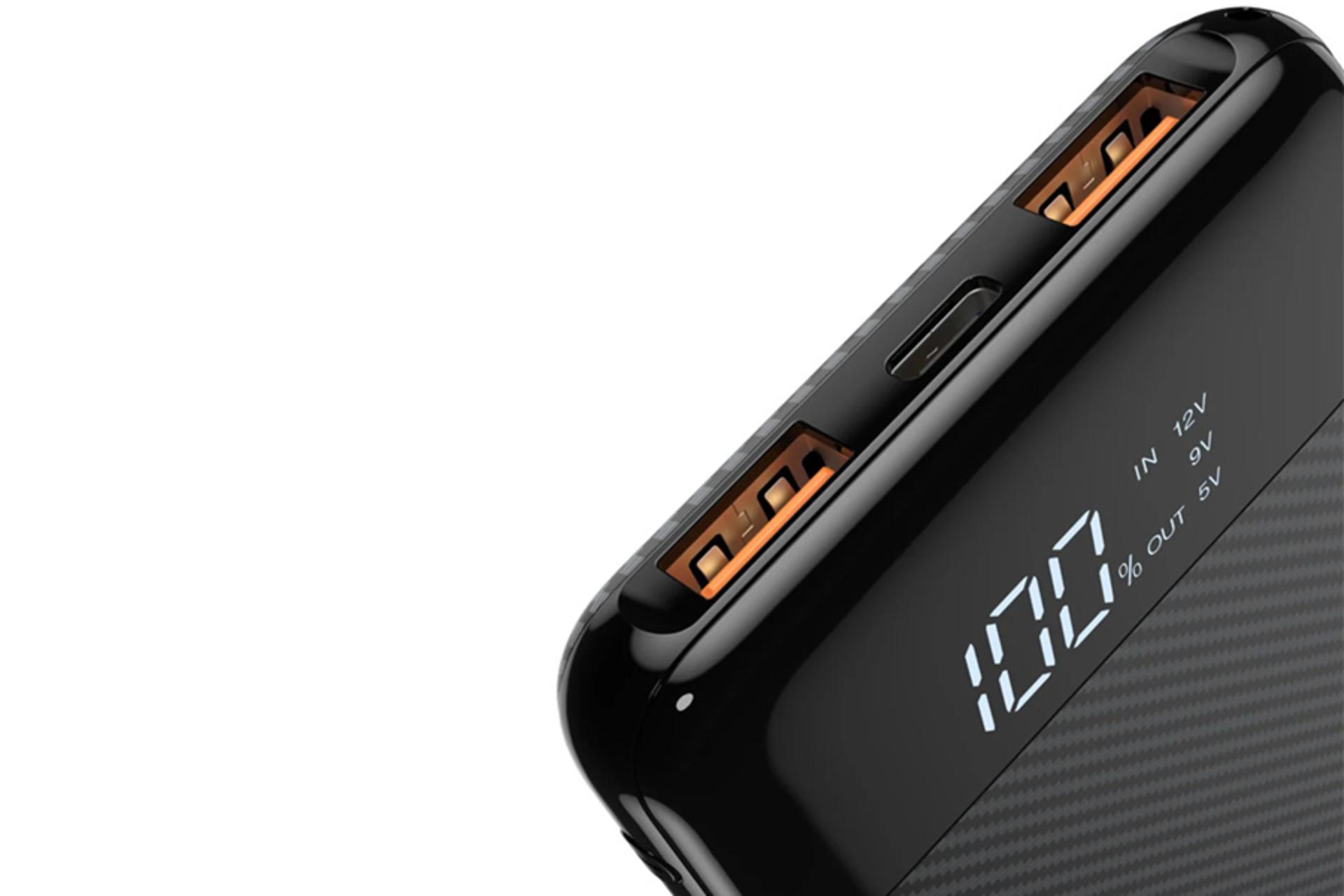 درگاه خروجی پاور بانک وگر VP-1087PD با ظرفیت 10000 میلی‌آمپر ساعت