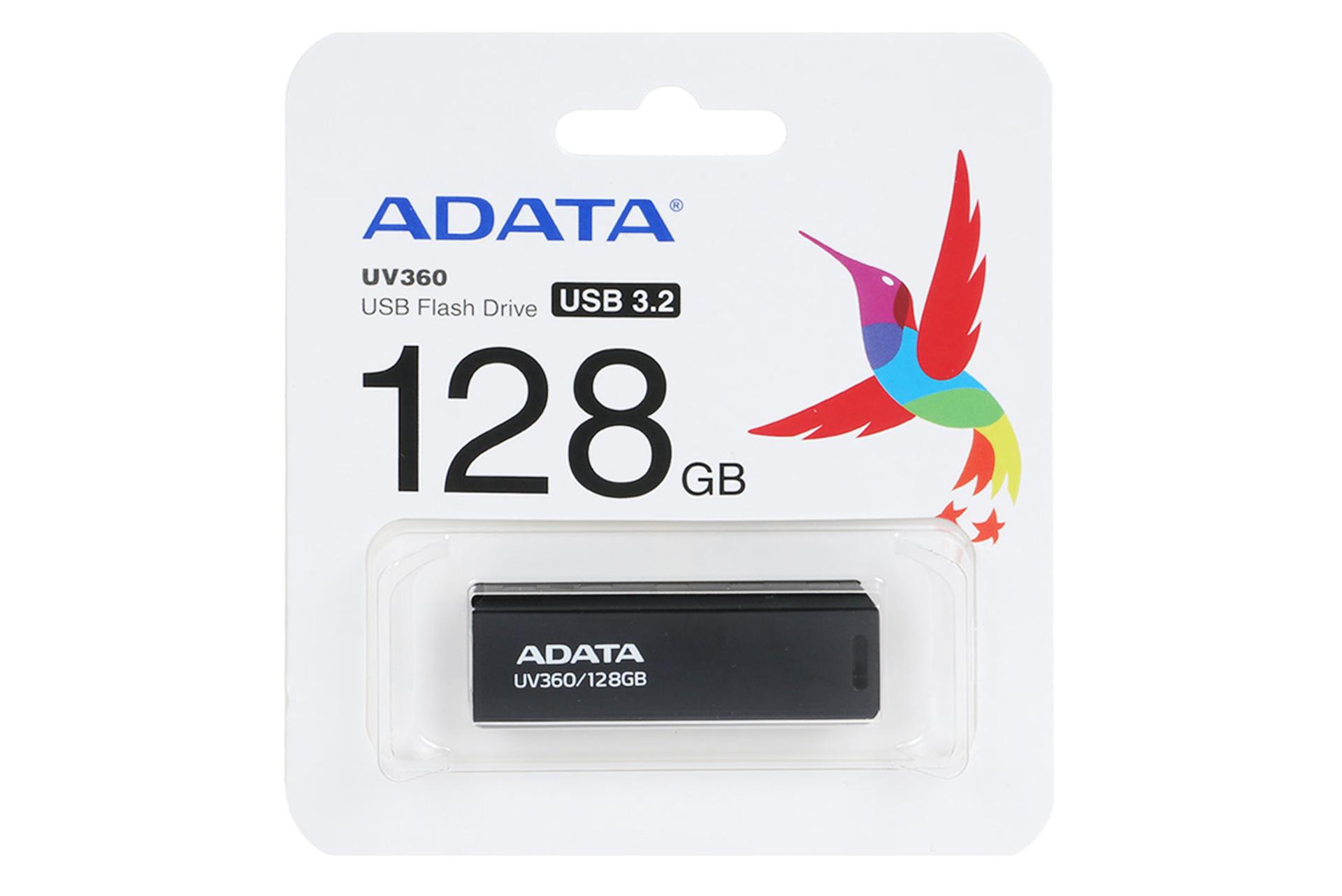 فلش مموری ای دیتا مدل UV360 ظرفیت 128 گیگابایت همراه جعبه