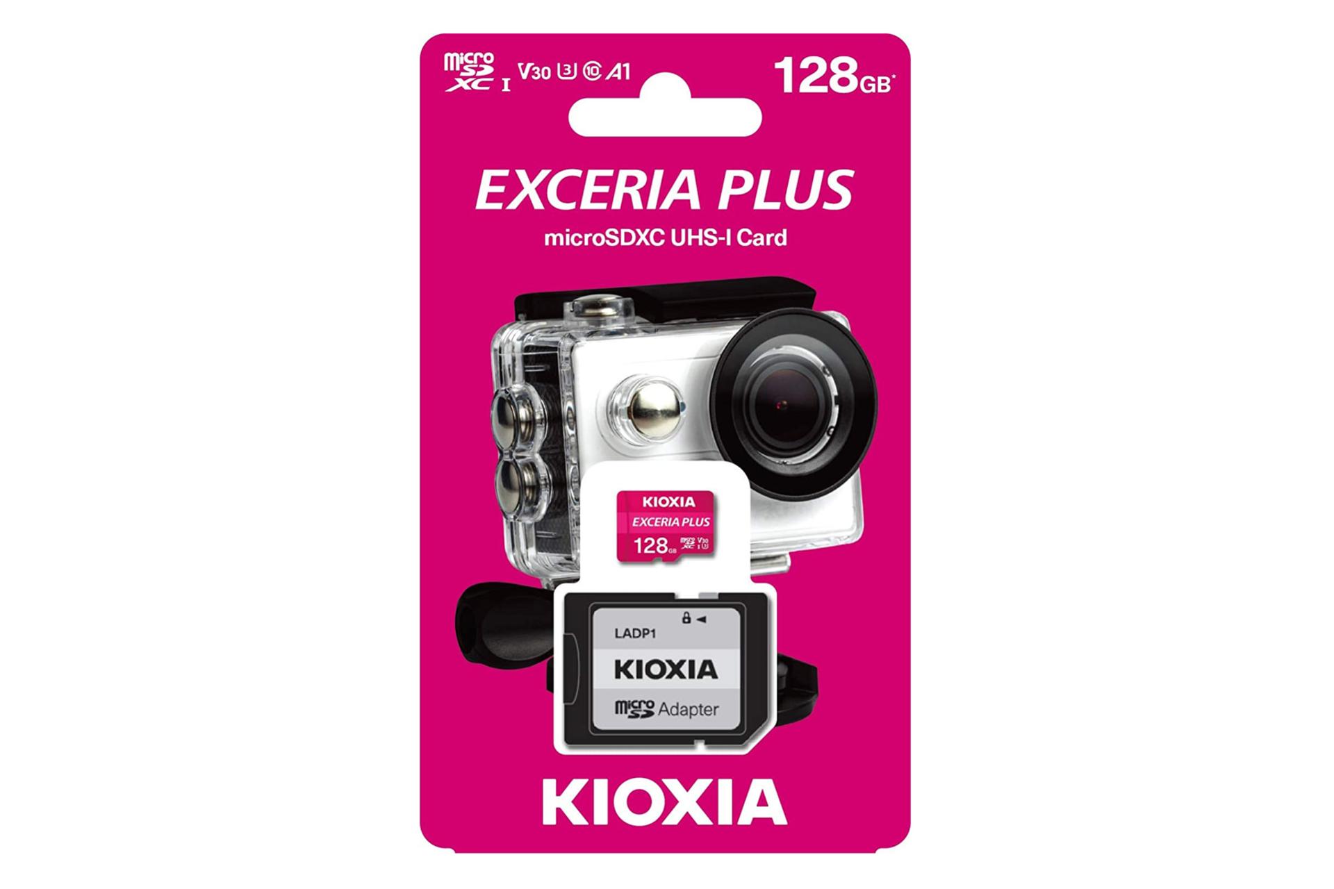 جعبه کارت حافظه کیوکسیا microSDXC با ظرفیت 128 گیگابایت مدل EXCERIA PLUS V30 کلاس 10